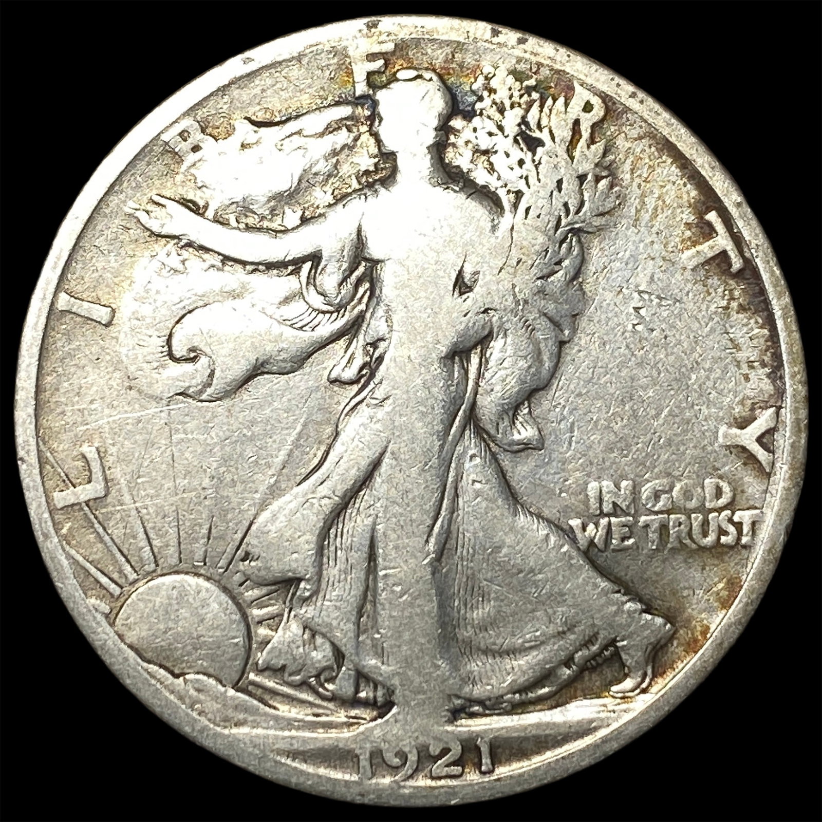 1921-S Silver Walking Liberty Half Dollar LIGHTLY CIRCULATED