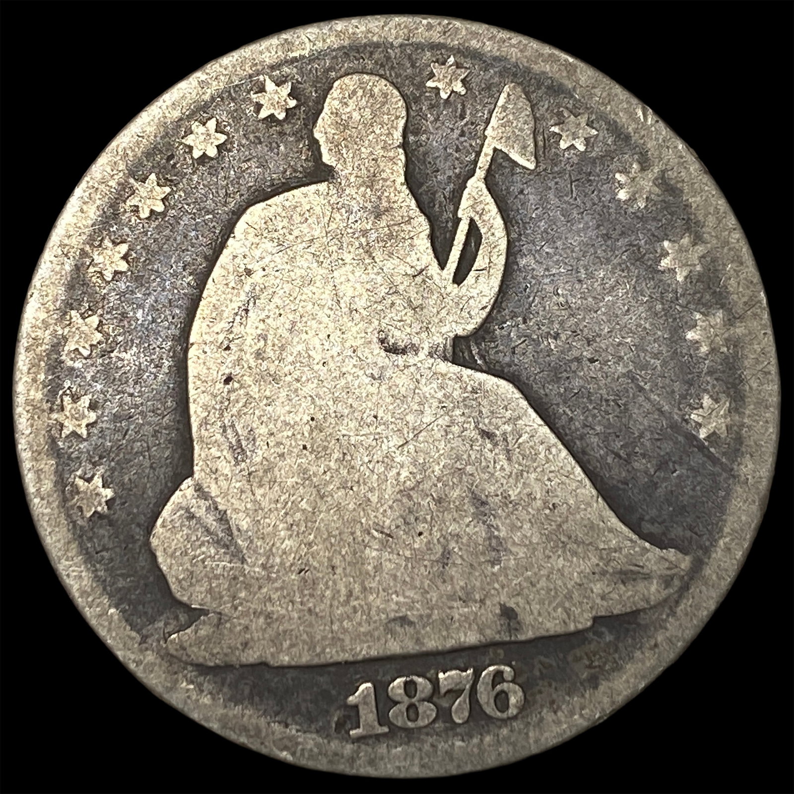 1876 Seated Liberty Half Dollar LIGHTLY CIRCULATED