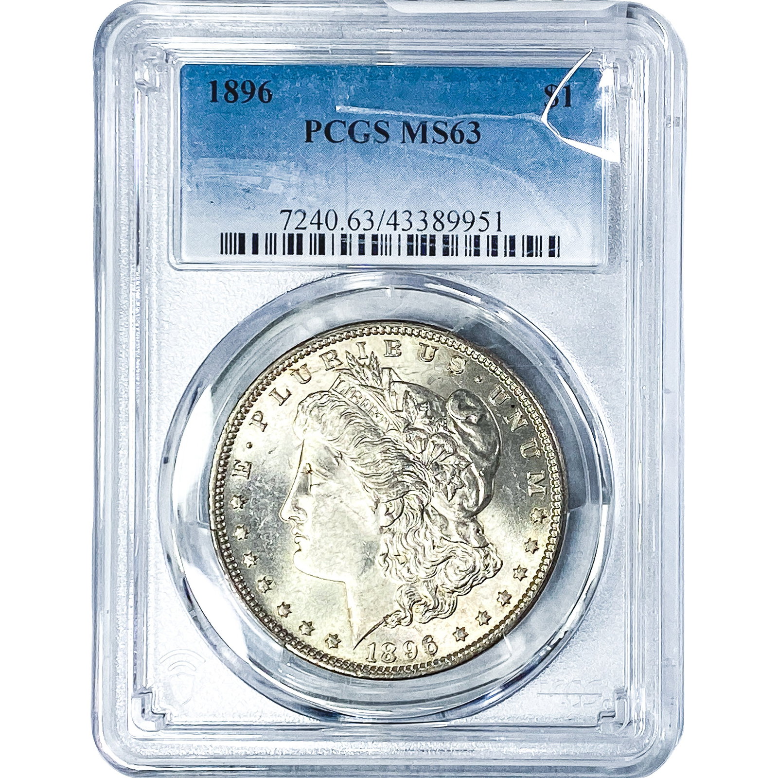 1896 Morgan Silver Dollar PCGS MS63: 1896 Morgan Silver Dollar PCGS MS63