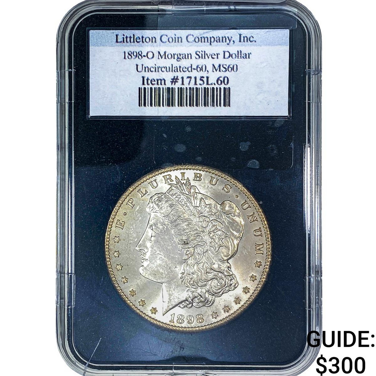 1898-O Morgan Silver Dollar MS60: 1898-O Morgan Silver Dollar MS60