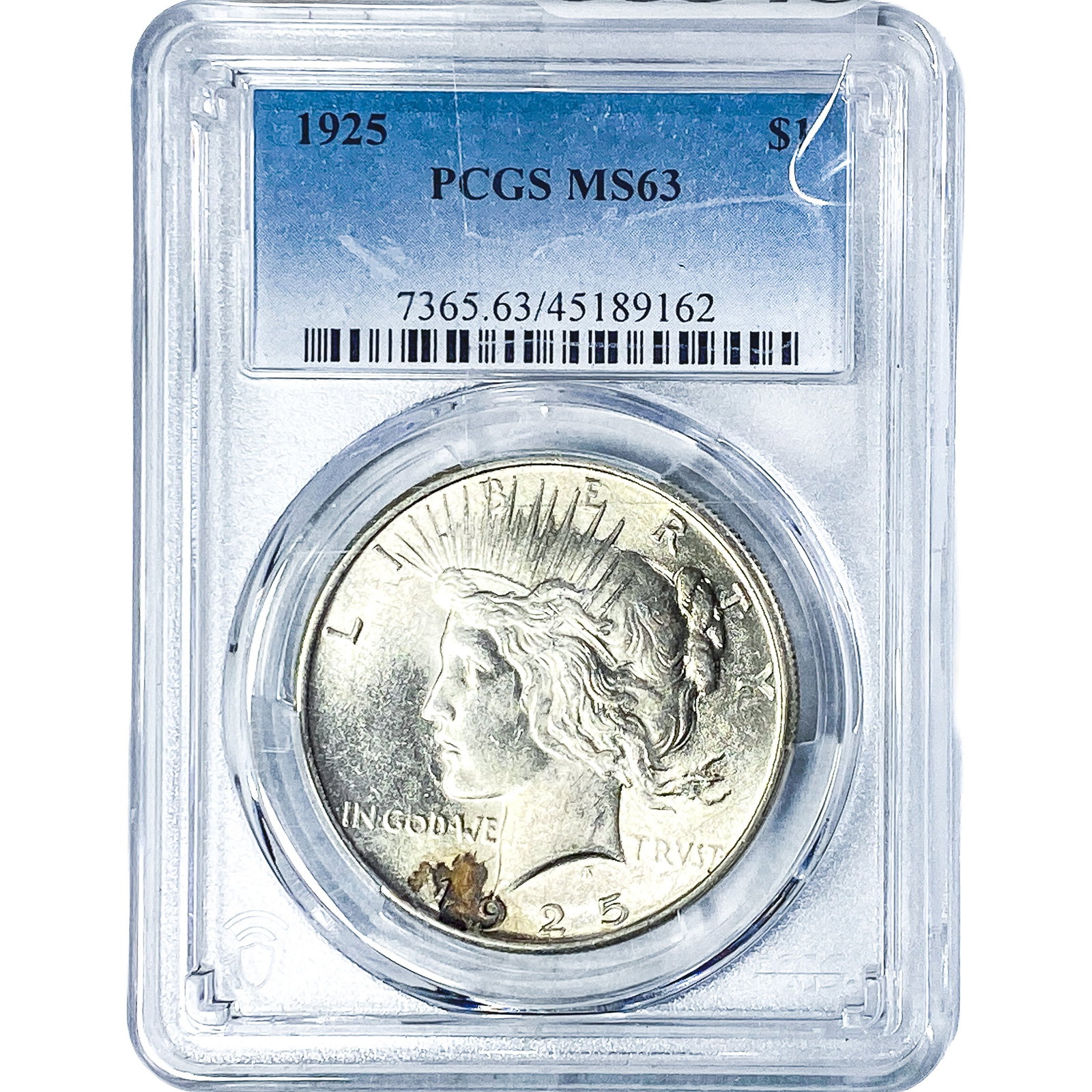 1925 Silver Peace Dollar PCGS MS63: 1925 Silver Peace Dollar PCGS MS63