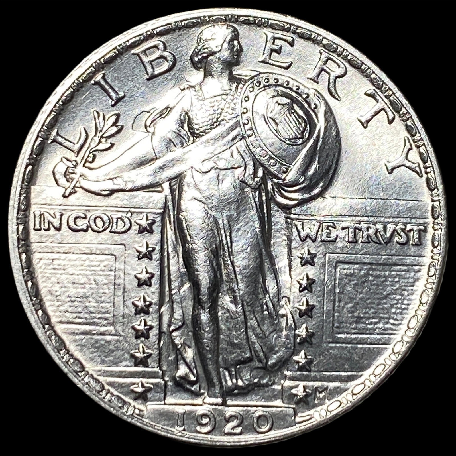 1920 Silver Standing Liberty Quarter GEM BU: 1920 Silver Standing Liberty Quarter GEM BU