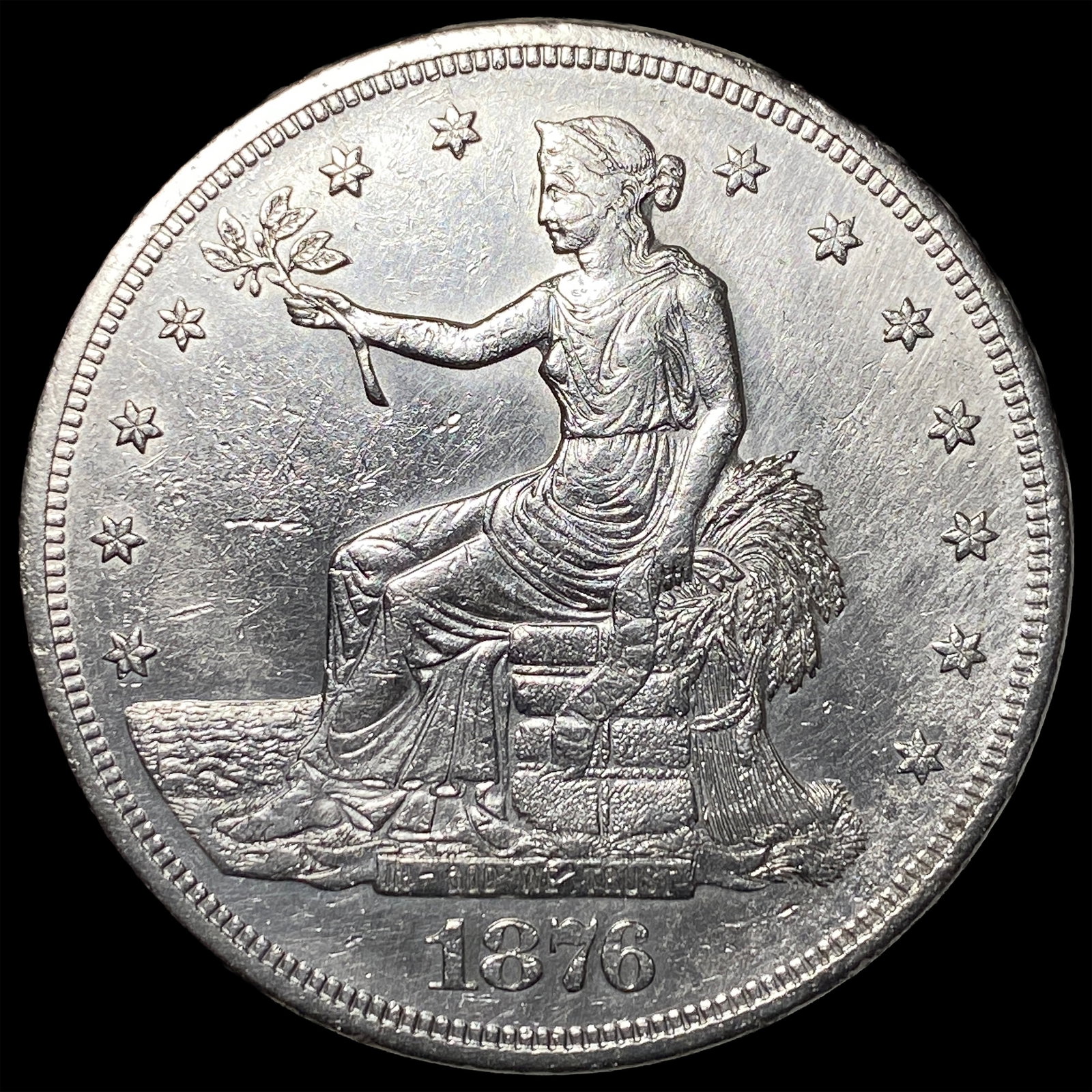 1876-S Silver Trade Dollar CHOICE AU: 1876-S Silver Trade Dollar CHOICE AU