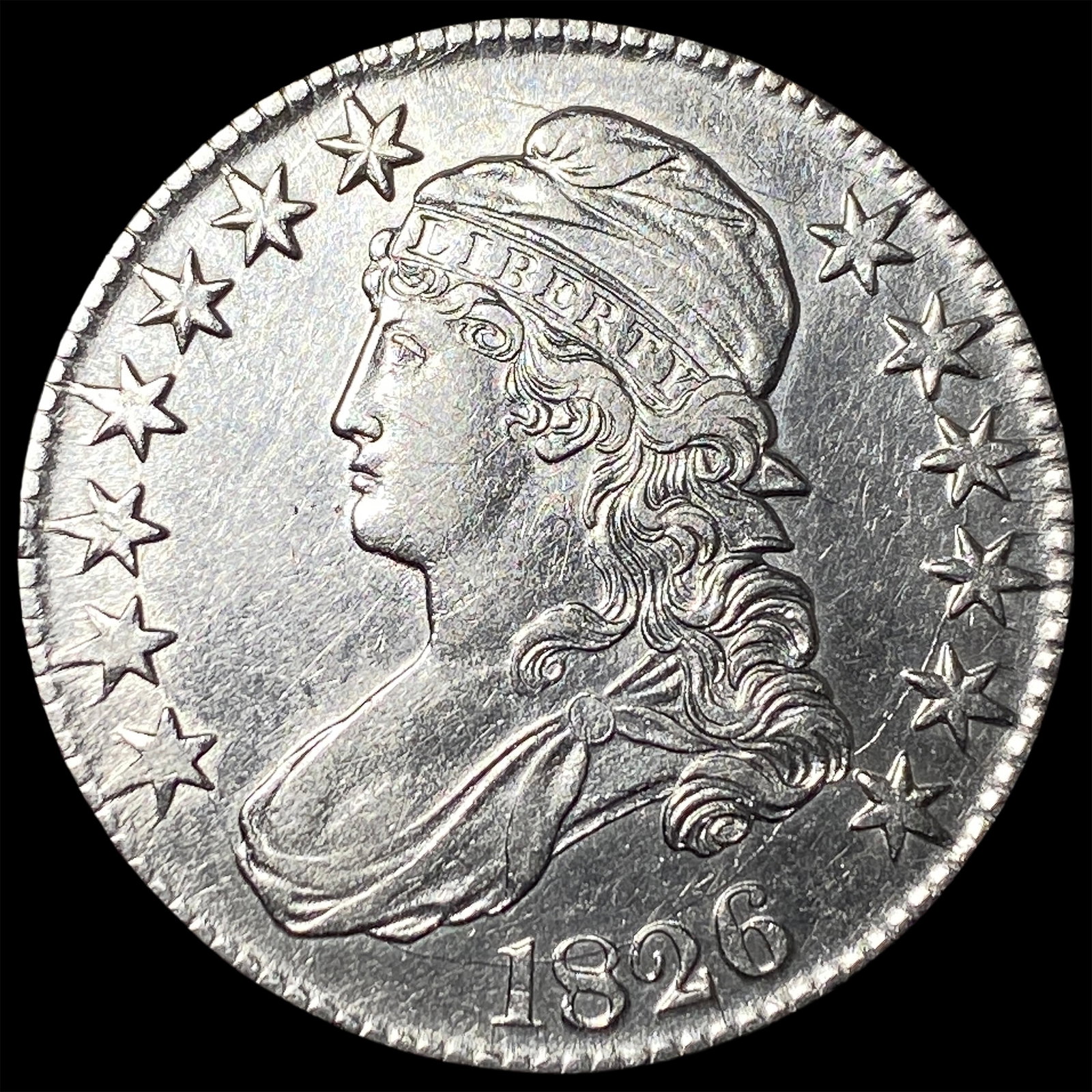 1826 Capped Bust Half Dollar CLOSELY UNCIRCULATED: 1826 Capped Bust Half Dollar CLOSELY UNCIRCULATED