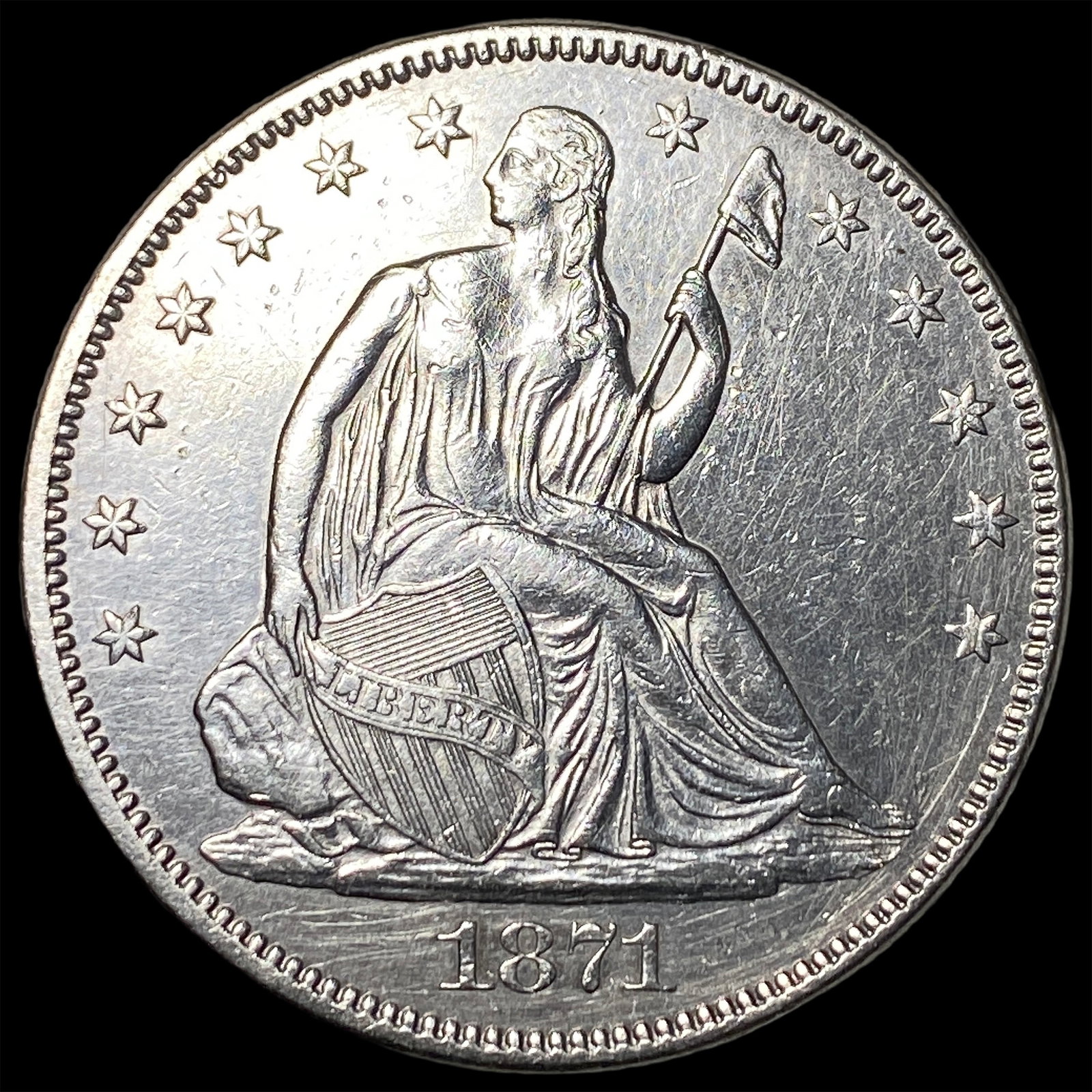 1871 Seated Liberty Half Dollar UNCIRCULATED: 1871 Seated Liberty Half Dollar UNCIRCULATED
