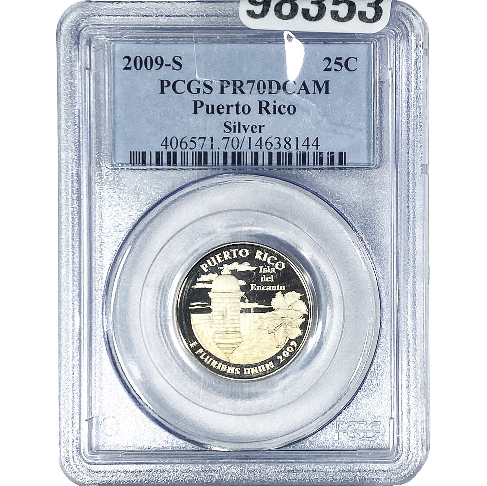 2009-S 25C Puerto Rico Sliver PCGS PR70 DCAM: 2009-S 25C Puerto Rico Sliver PCGS PR70 DCAM