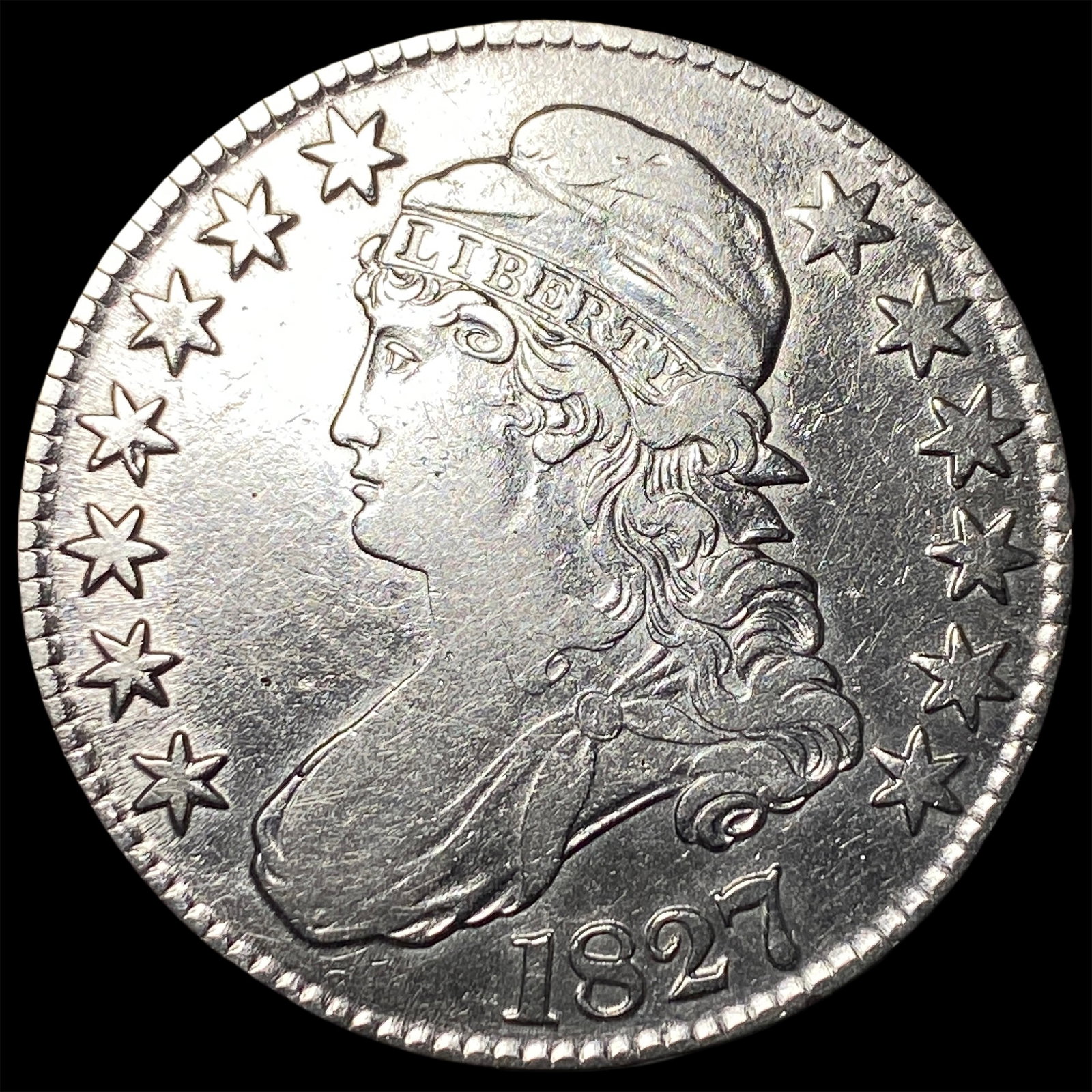 1827 Capped Bust Half Dollar ABOUT UNCIRCULATED (1 of 2)