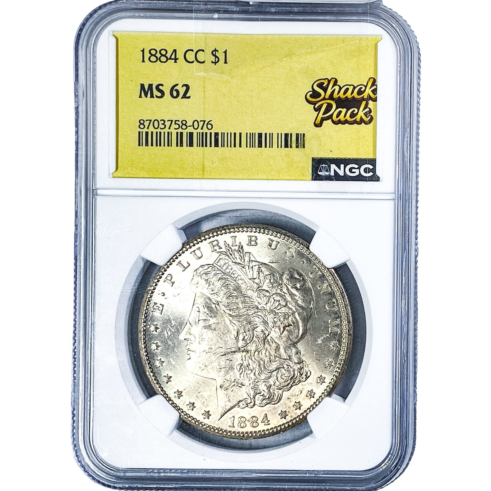 1884-CC Morgan Silver Dollar NGC MS62: 1884-CC Morgan Silver Dollar NGC MS62