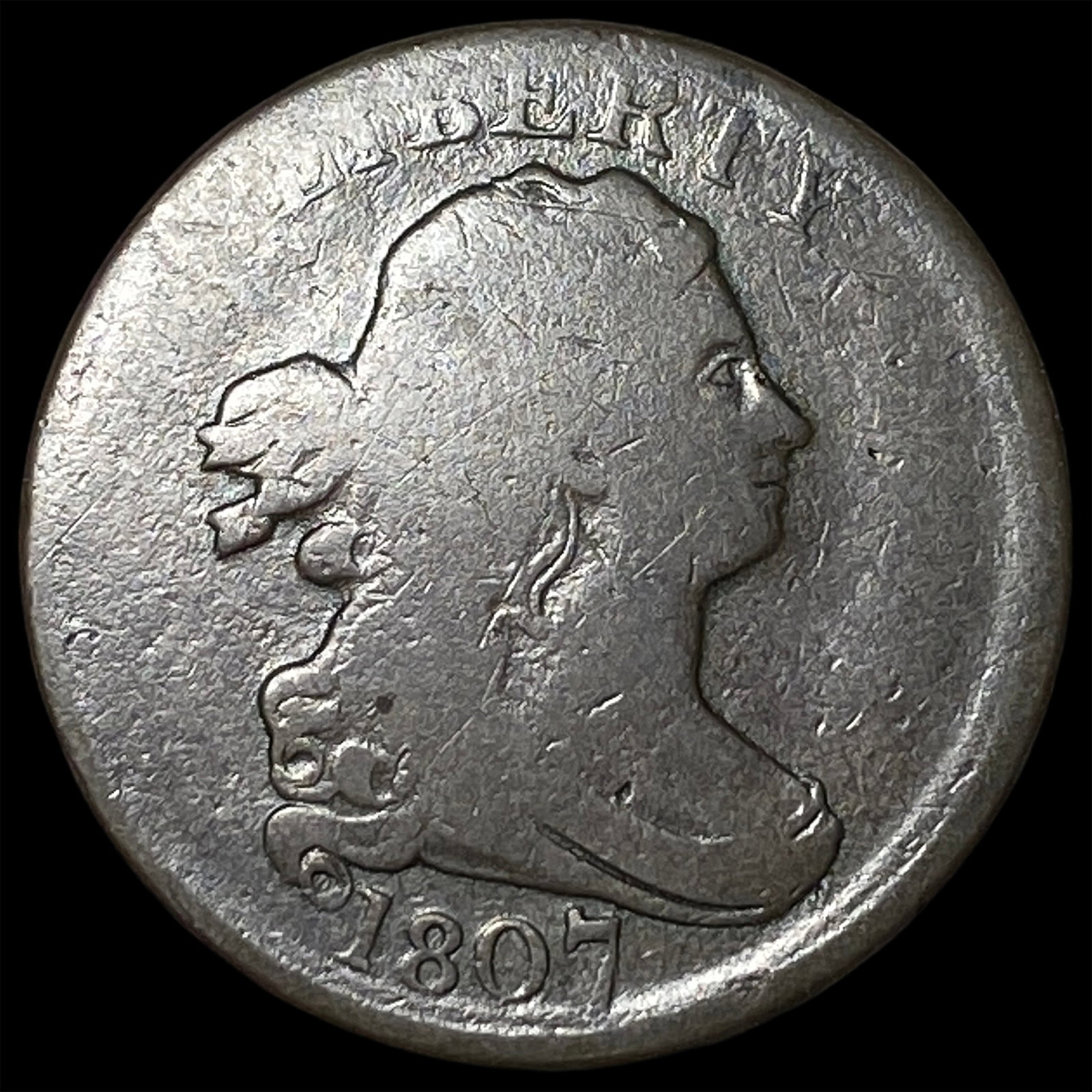 1807 Draped Bust Half Cent NICELY CIRCULATED: 1807 Draped Bust Half Cent NICELY CIRCULATED