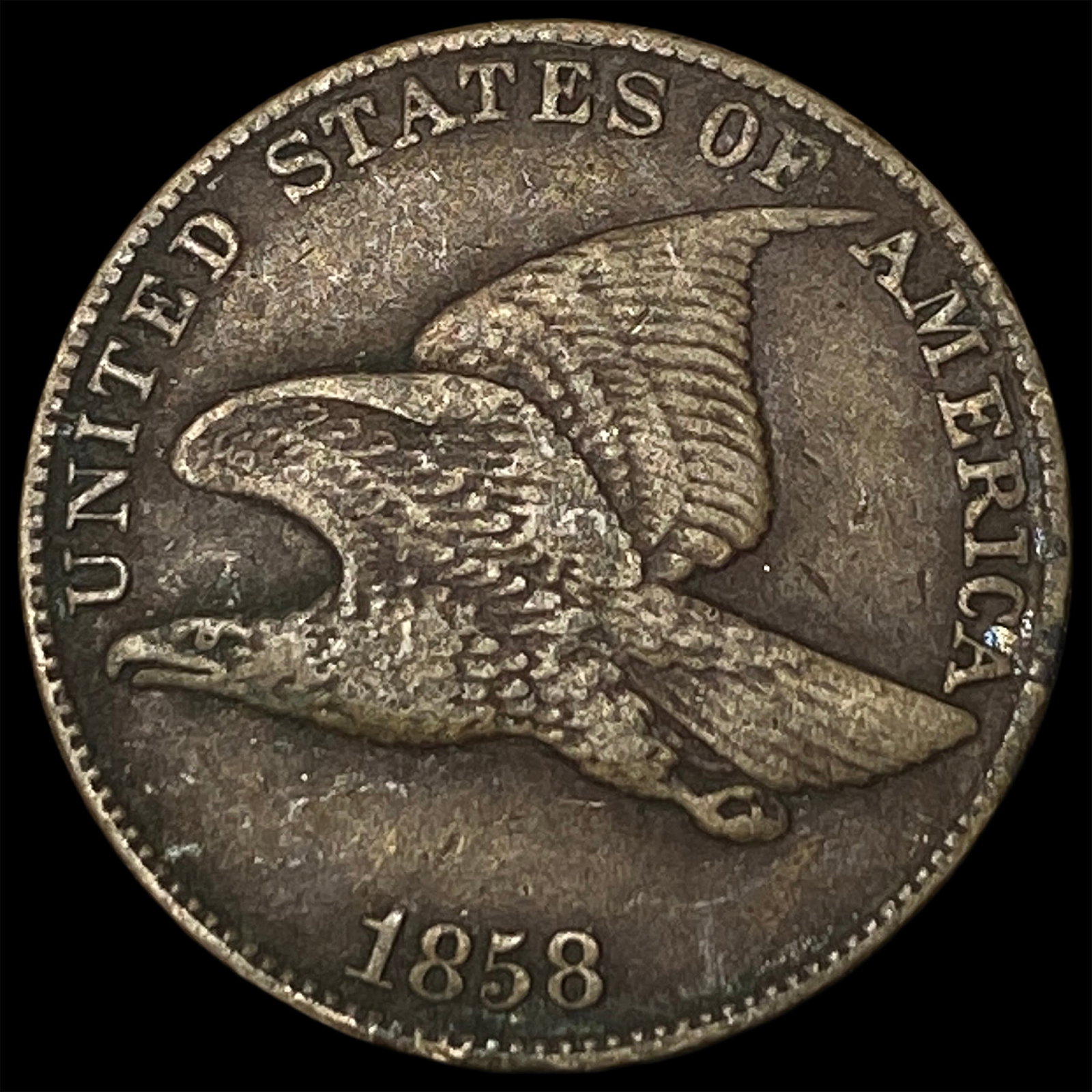 1858 Flying Eagle Cent ABOUT UNCIRCULATED: 1858 Flying Eagle Cent ABOUT UNCIRCULATED