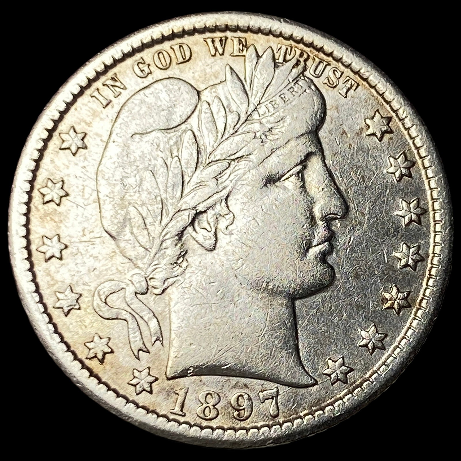 1897-O Silver Barber Quarter CLOSELY UNCIRCULATED (1 of 2)
