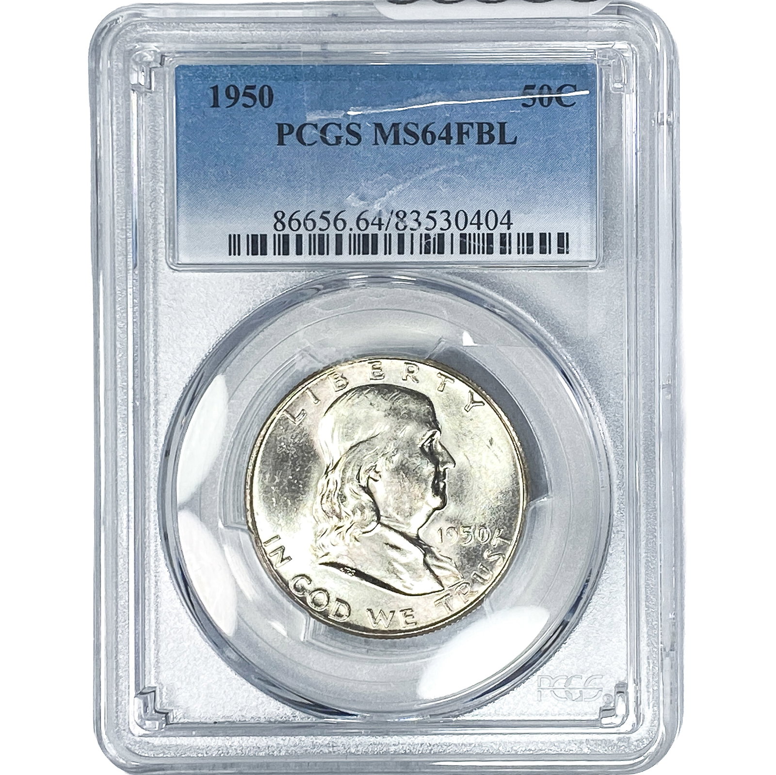 1950 Franklin Half Dollar PCGS MS64 FBL