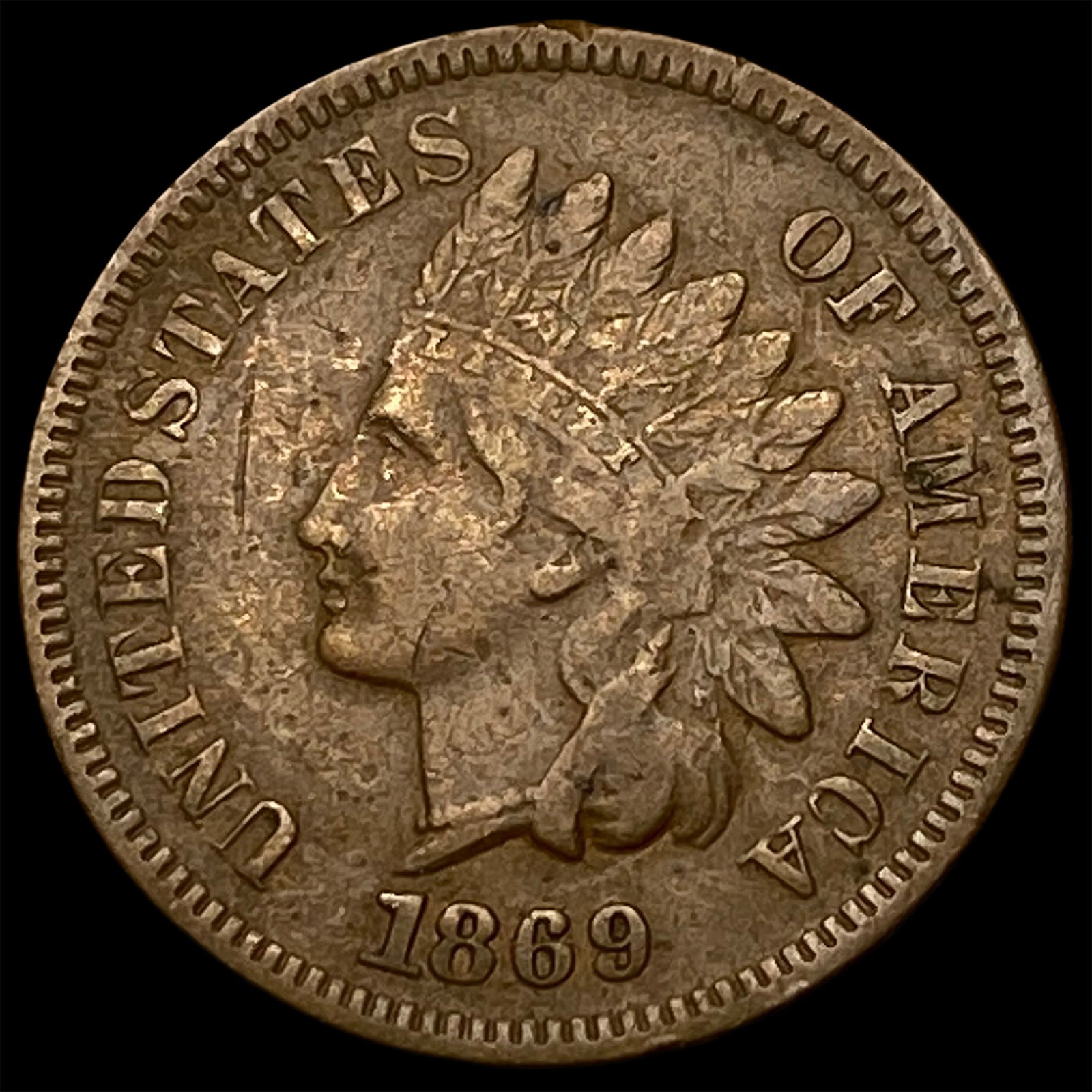 1869 Indian Head Cent NEARLY UNCIRCULATED: 1869 Indian Head Cent NEARLY UNCIRCULATED