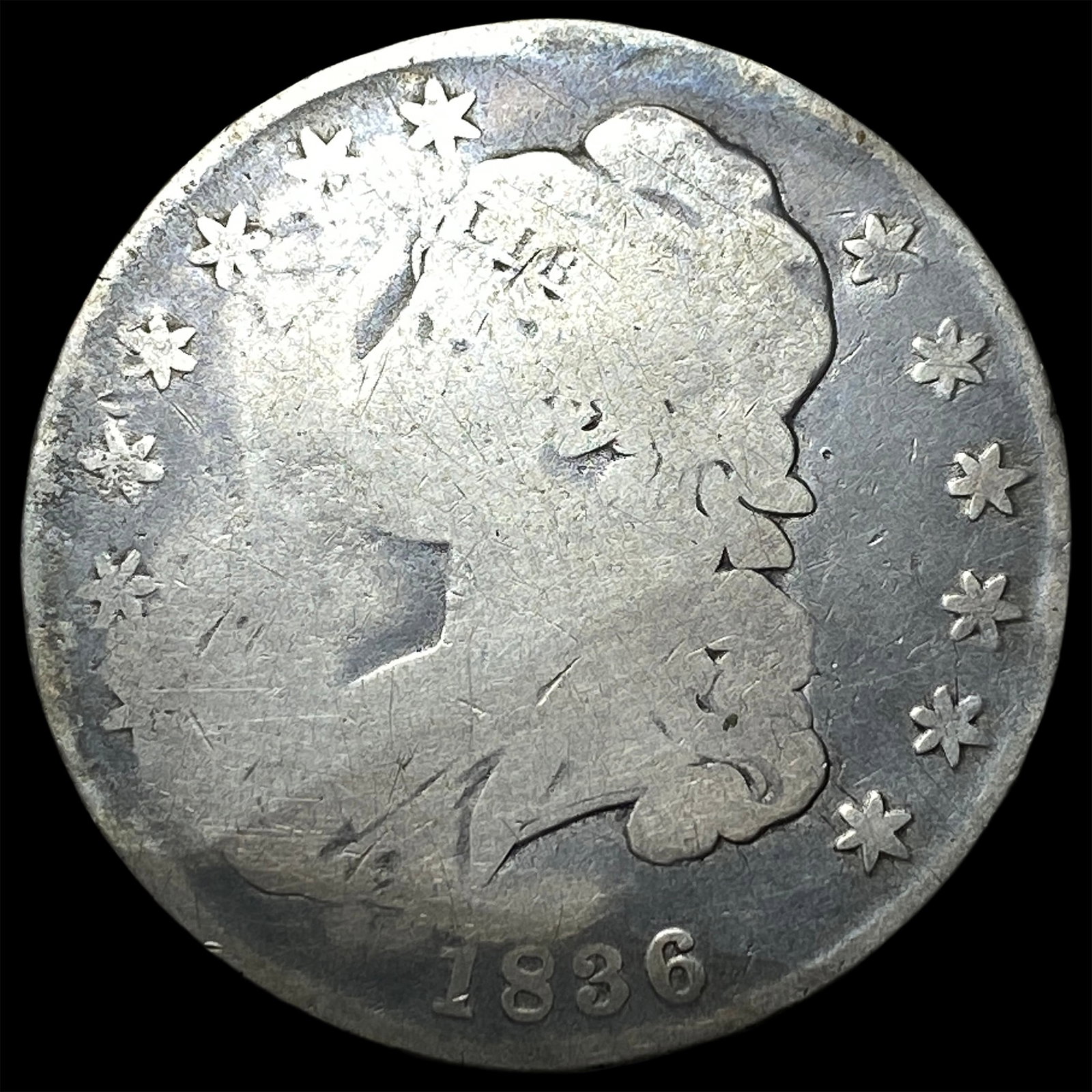 1836 Capped Bust Half Dollar NICELY CIRCULATED: 1836 Capped Bust Half Dollar NICELY CIRCULATED
