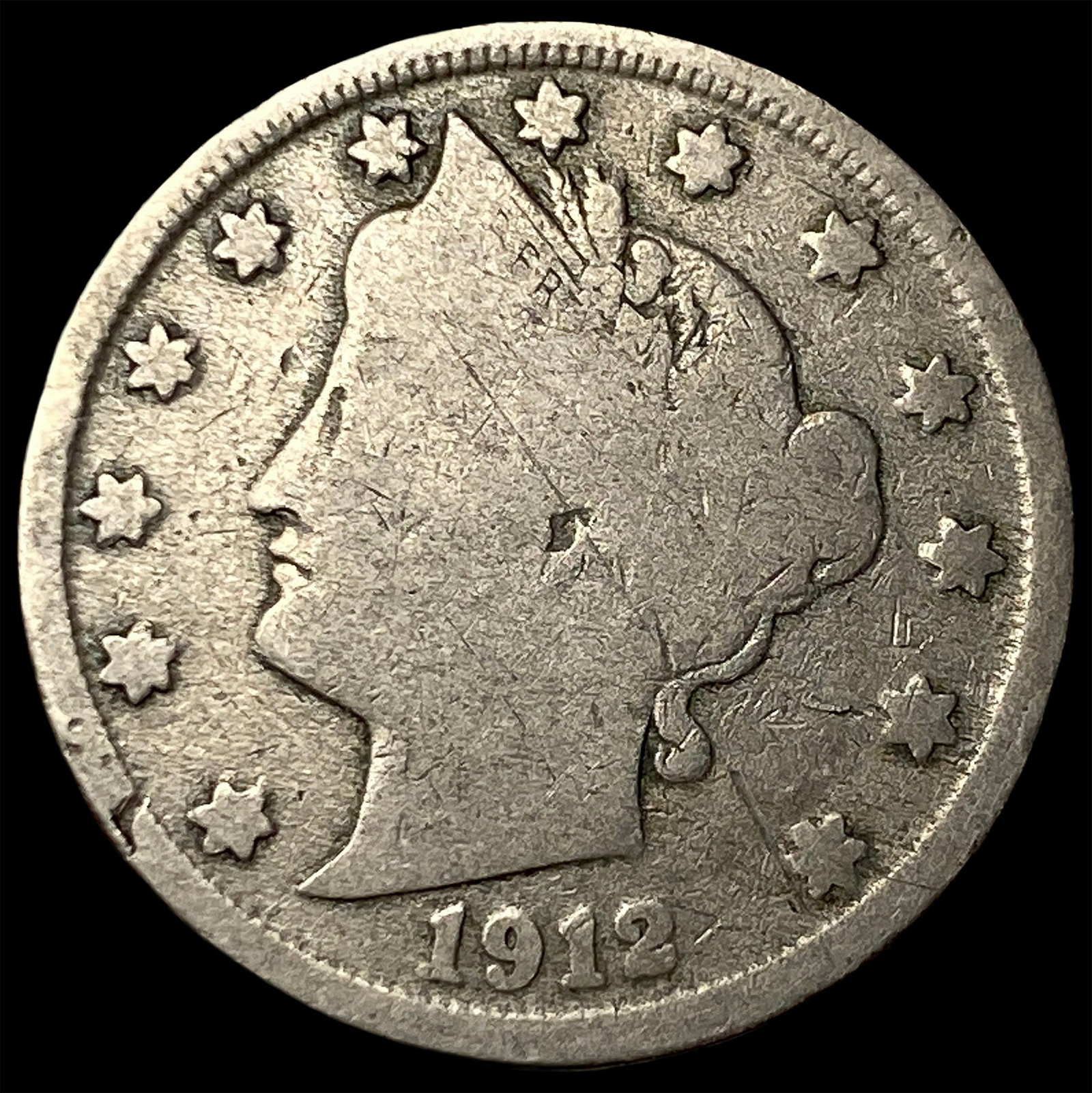1912-S Liberty Head Nickel NICELY CIRCULATED