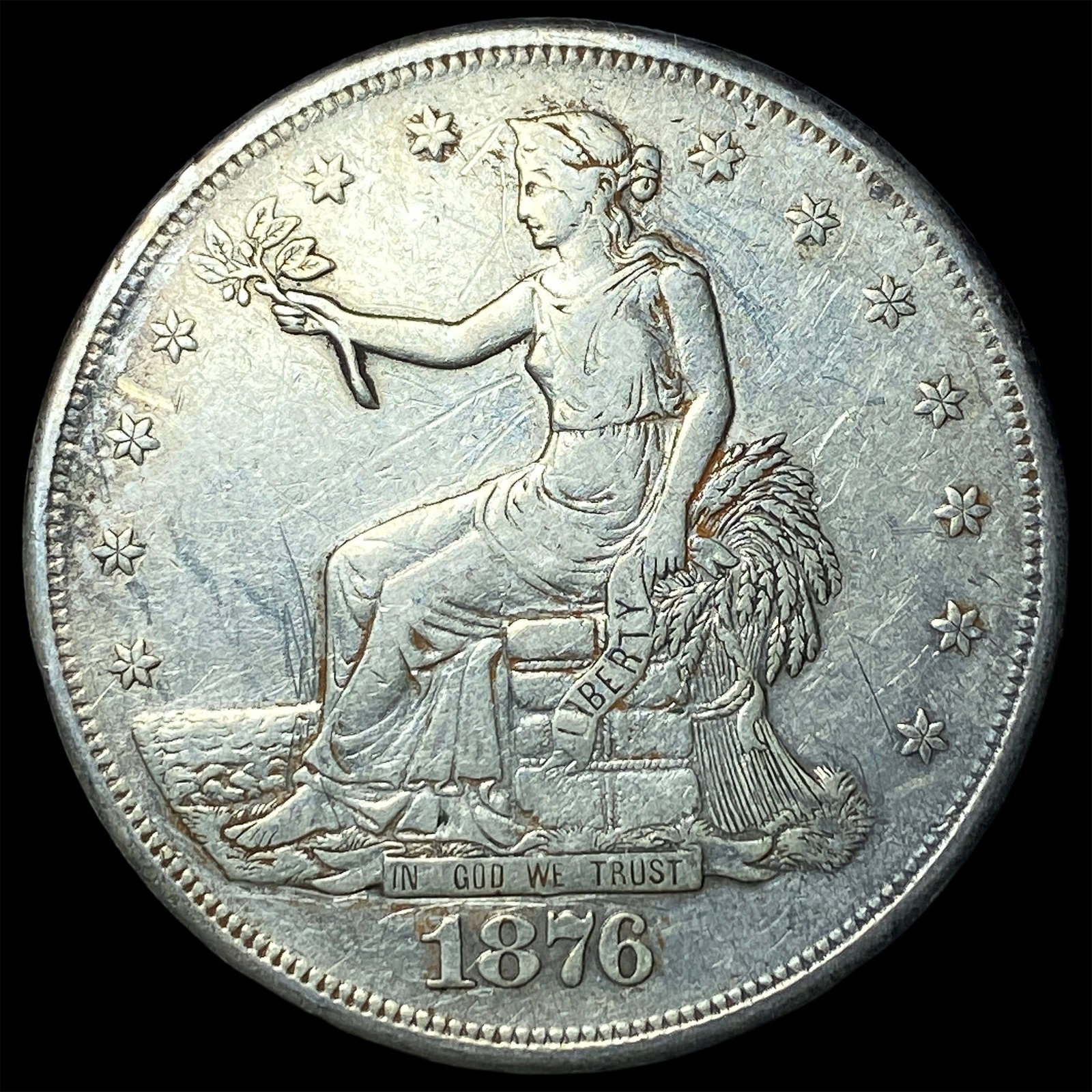 1876-S Silver Trade Dollar NEARLY UNCIRCULATED: 1876-S Silver Trade Dollar NEARLY UNCIRCULATED