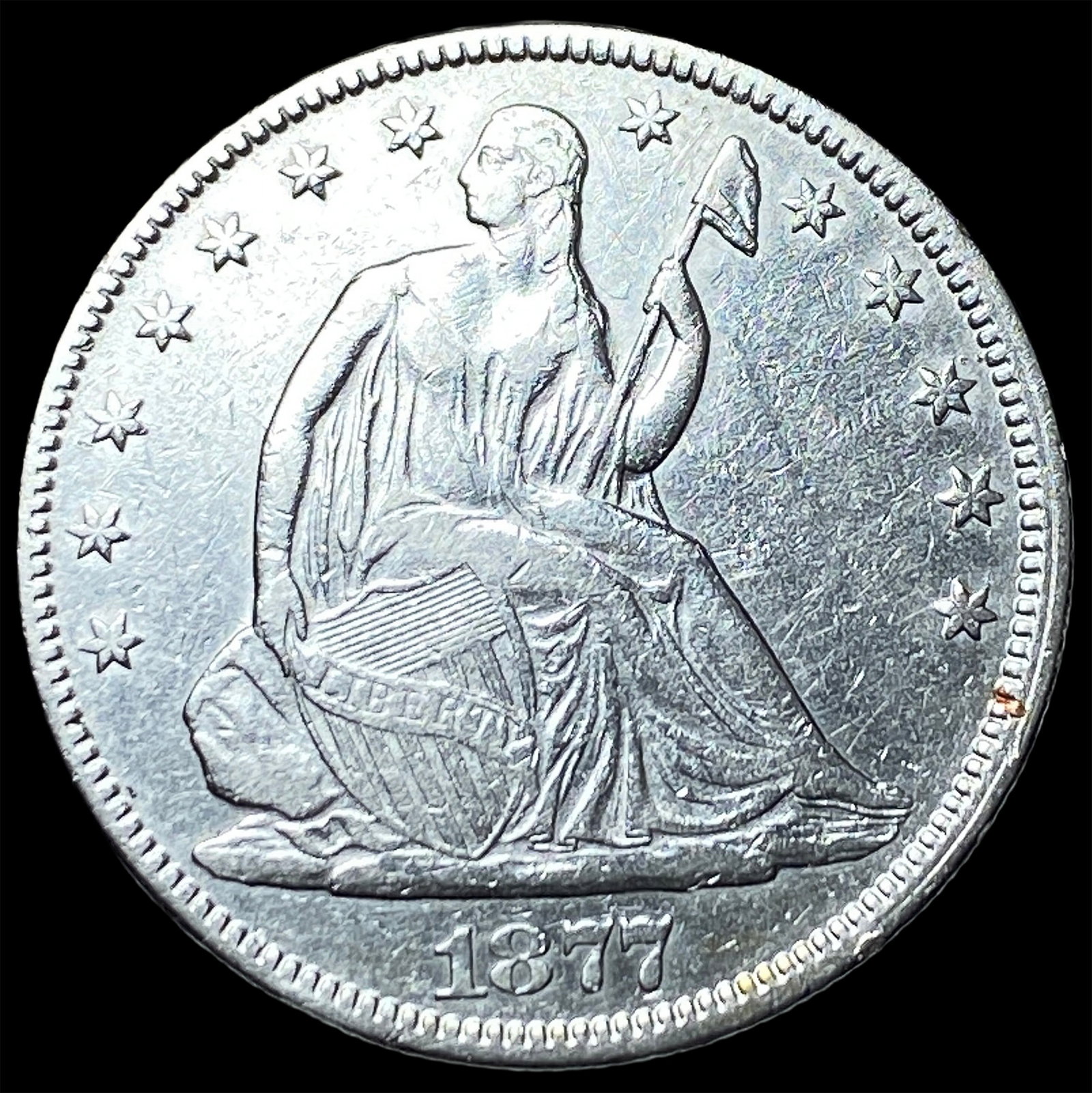 1877 Seated Liberty Half Dollar NEARLY UNCIRCULATED: 1877 Seated Liberty Half Dollar NEARLY UNCIRCULATED