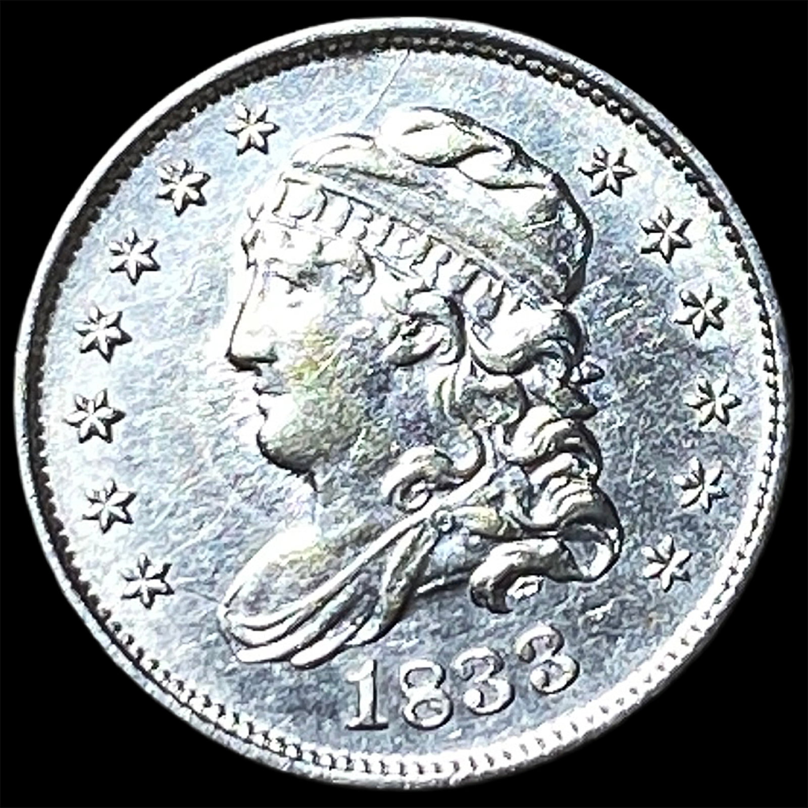 1833 Silver Capped Bust Half Dime CHOICE AU (1 of 2)