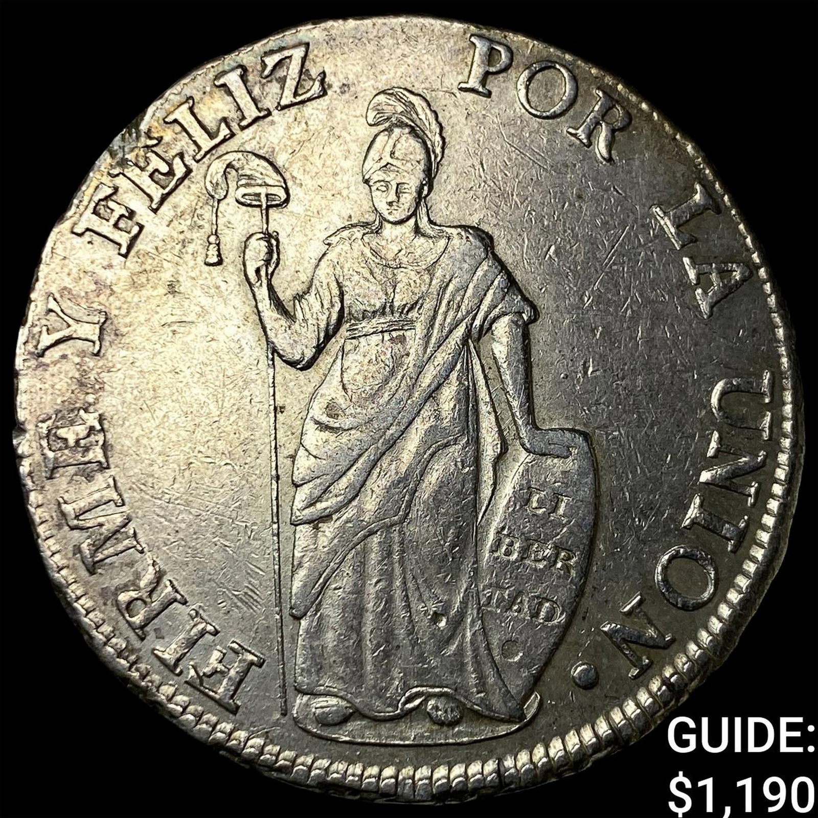 1833 BoAr Peru Silver 8 Real "Cuzco": 1833 BoAr Peru Silver 8 Real "Cuzco"