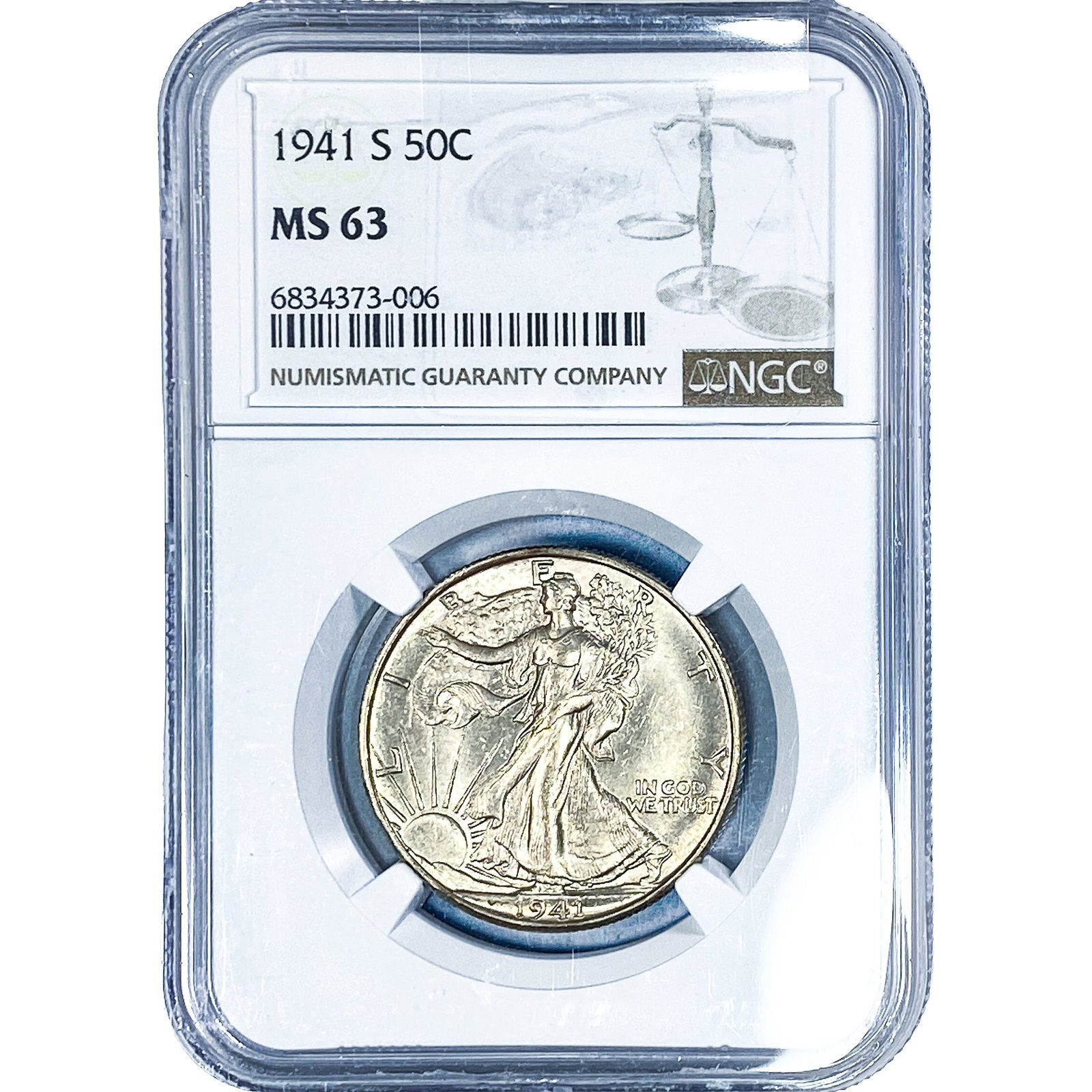 1941-S Walking Liberty Half Dollar NGC MS63