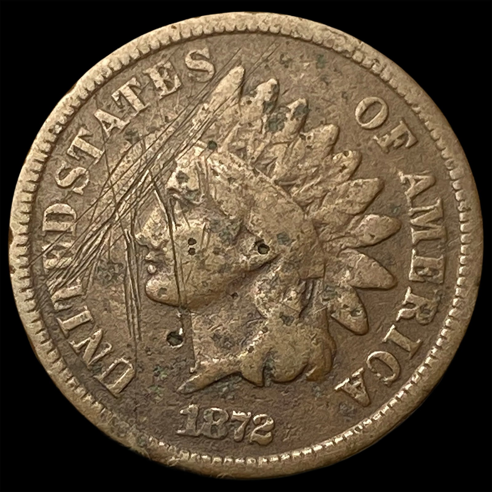 1872 Indian Head Cent LIGHTLY CIRCULATED (1 of 2)