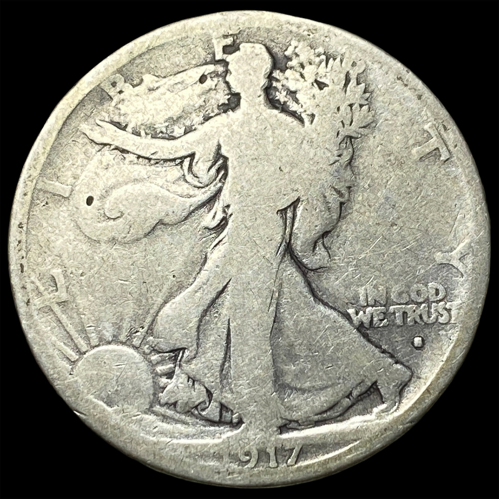1917-S Silver Walking Liberty Half Dollar NICELY CIRCULATED: 1917-S Silver Walking Liberty Half Dollar NICELY CIRCULATED