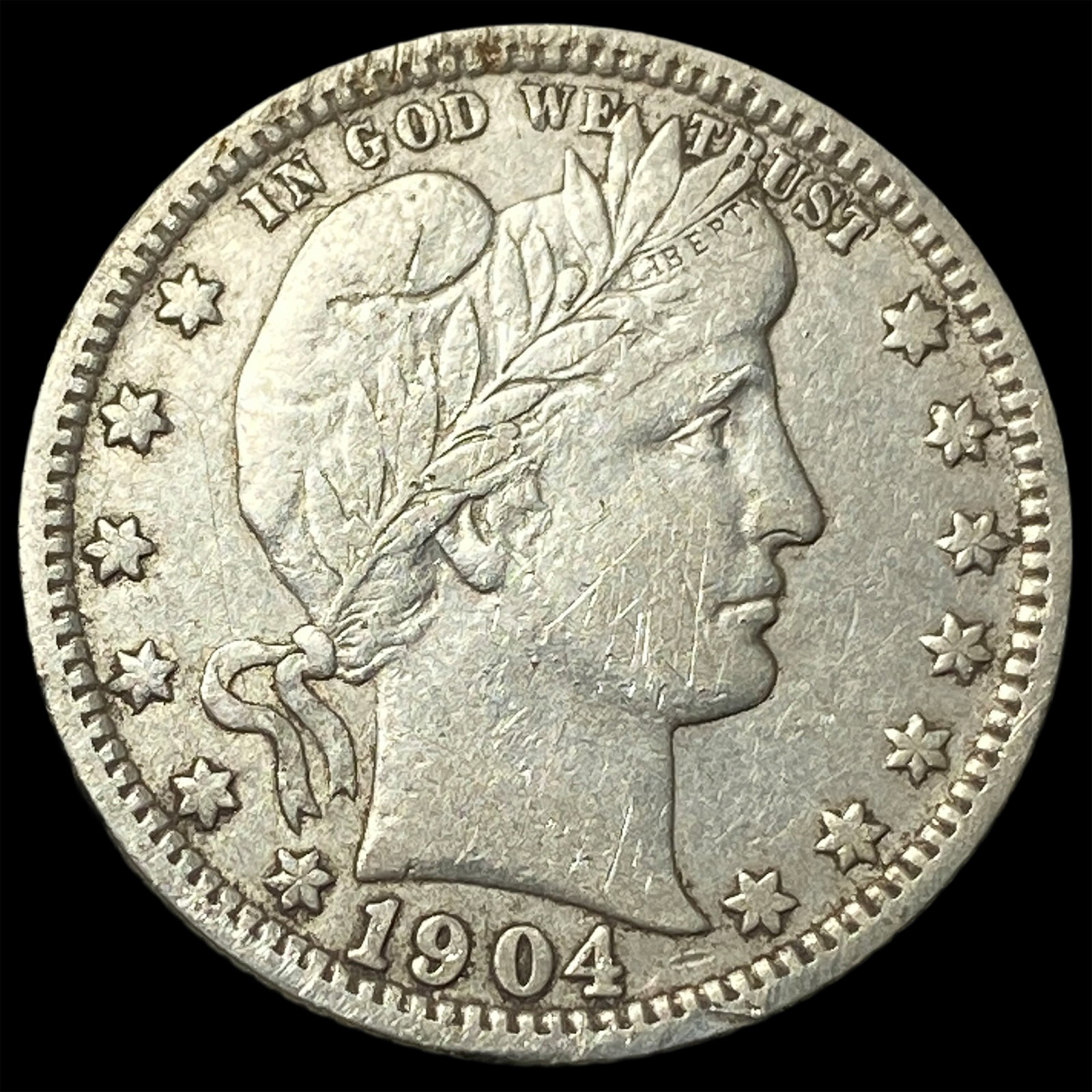 1904-O Silver Barber Quarter HIGH GRADE (1 of 2)