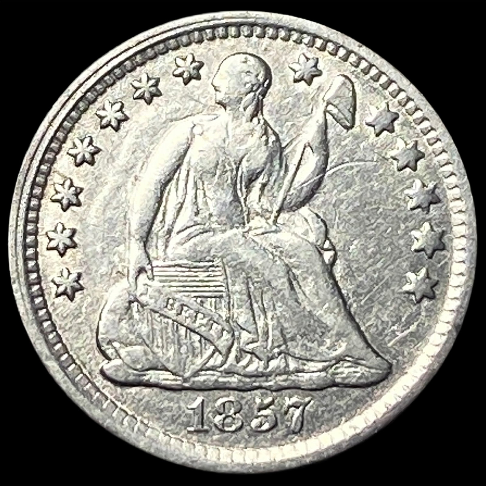 1857 Seated Liberty Half Dime UNCIRCULATED: 1857 Seated Liberty Half Dime UNCIRCULATED