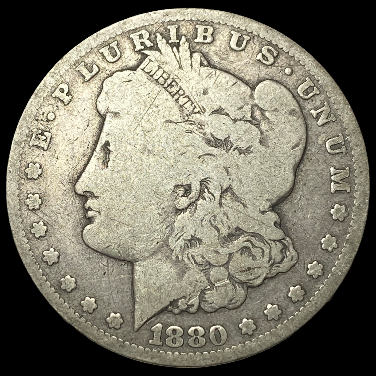 1880-CC Silver Morgan Dollar LIGHTLY CIRCULATED: 1880-CC Silver Morgan Dollar LIGHTLY CIRCULATED