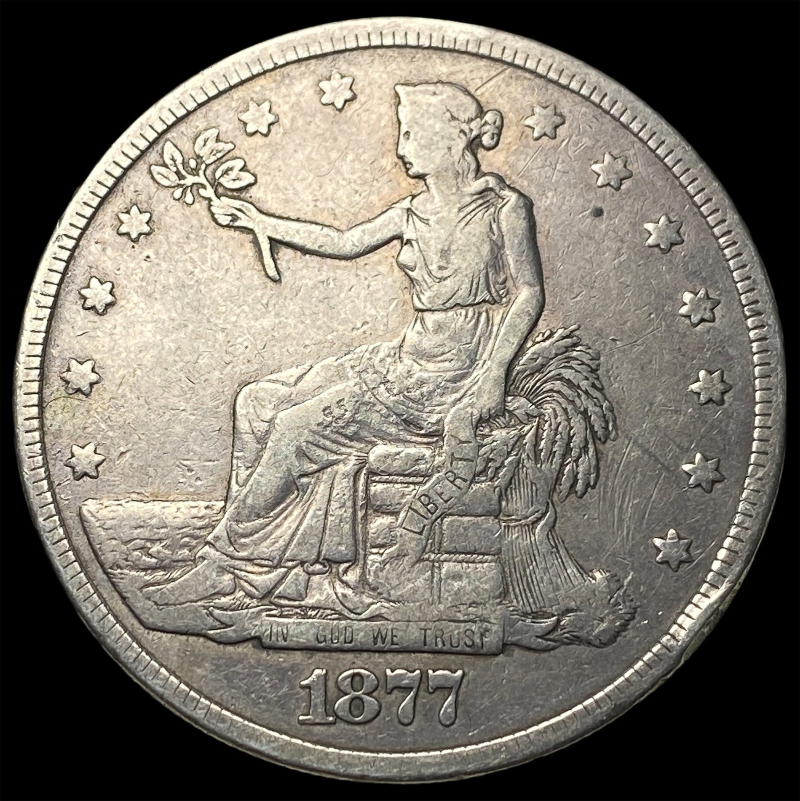 1877 Silver Trade Dollar NEARLY UNCIRCULATED: 1877 Silver Trade Dollar NEARLY UNCIRCULATED