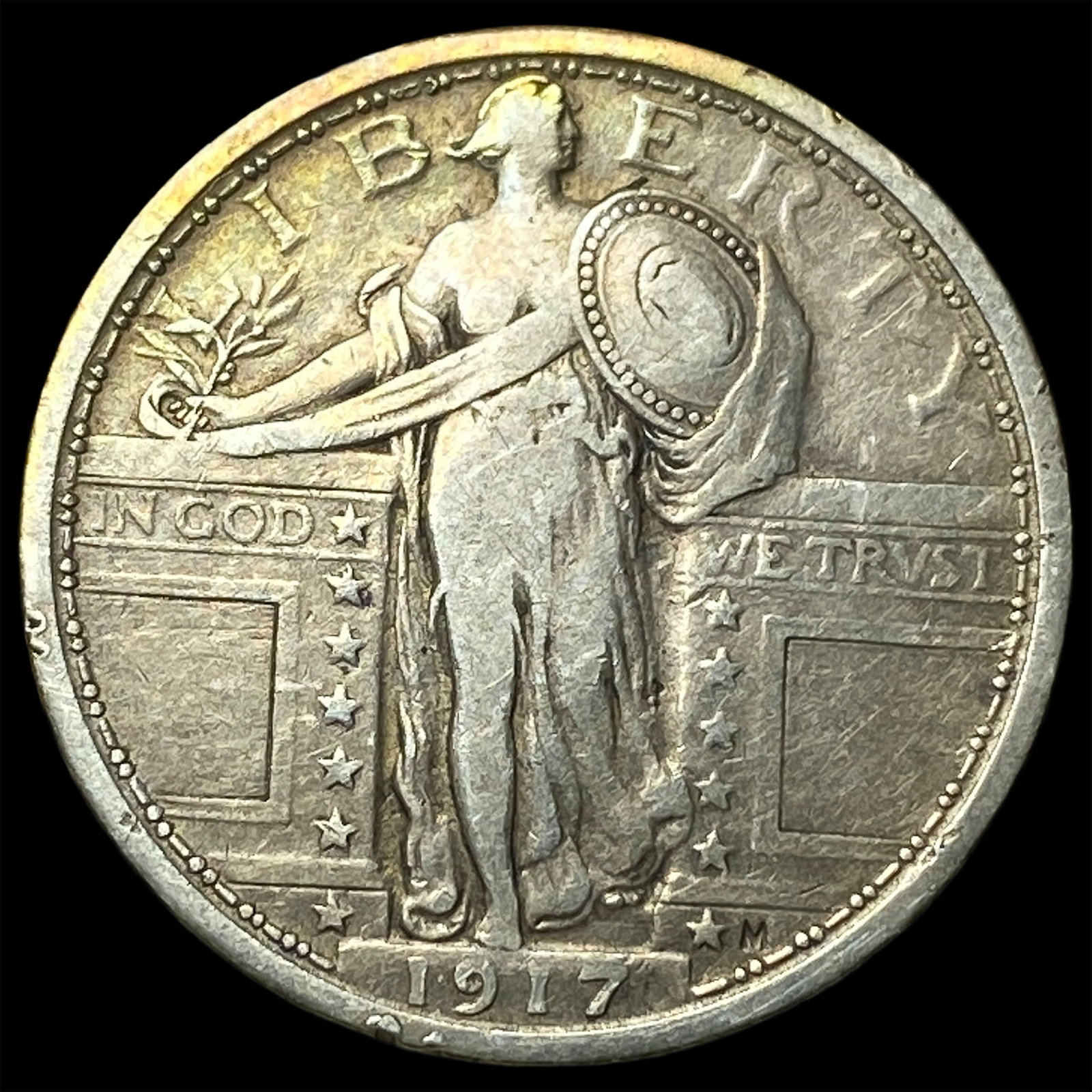 1917 Type 1 Type 1 Standing Liberty Quarter NEARLY UNCIRCULATED: 1917 Type 1 Type 1 Standing Liberty Quarter NEARLY UNCIRCULATED