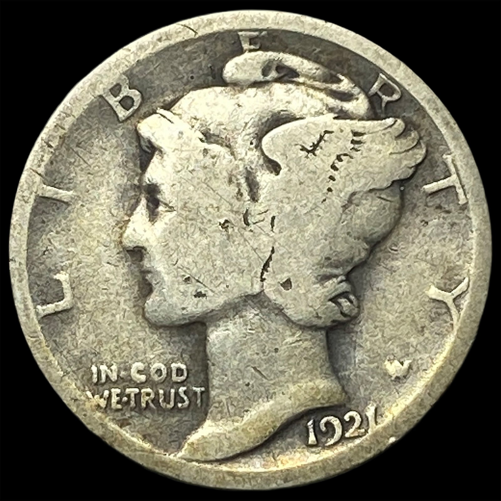 1921 Mercury Dime LIGHTLY CIRCULATED (1 of 2)