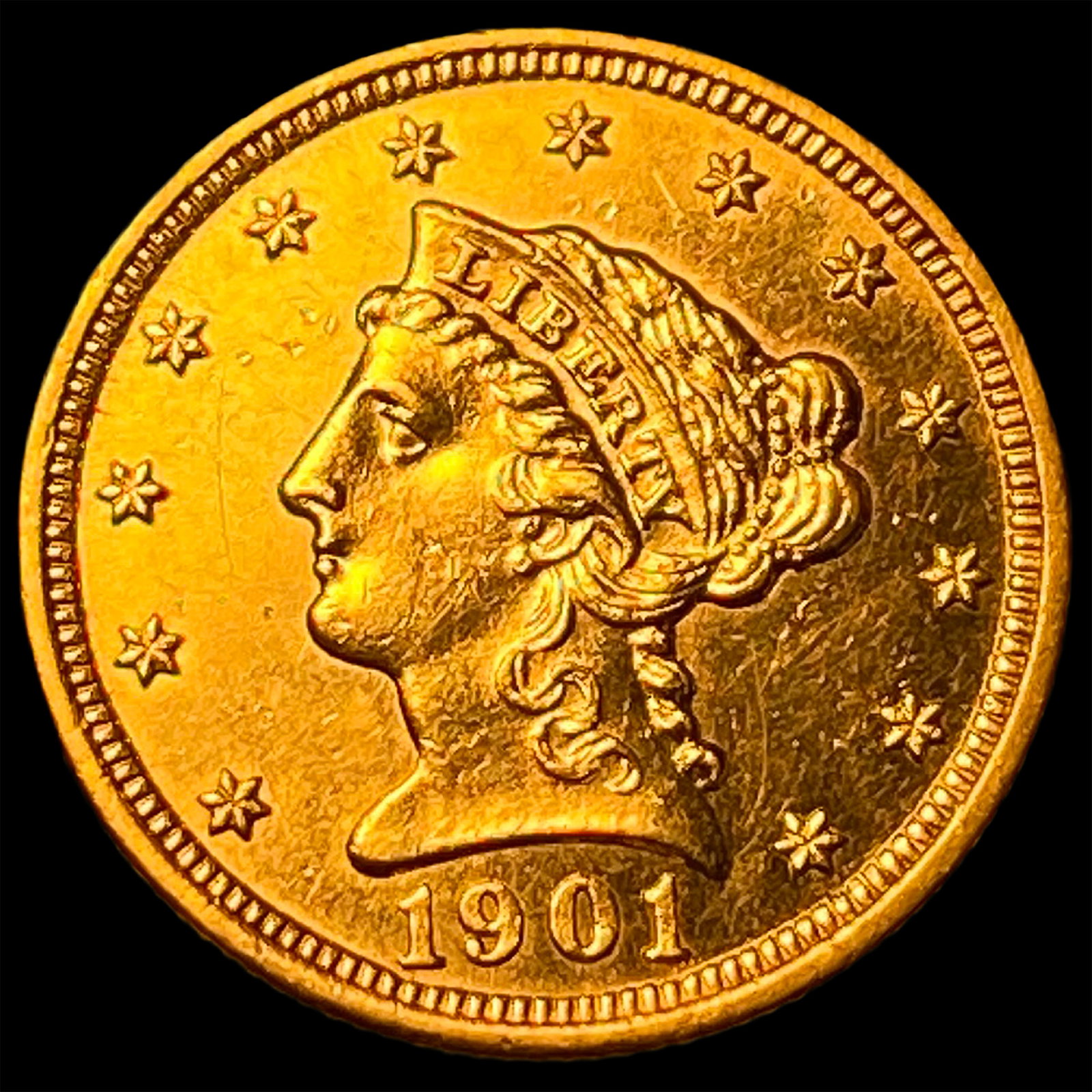 1901 Liberty Head Quarter Eagle $2.50 GEM BU: 1901 Liberty Head Quarter Eagle $2.50 GEM BU