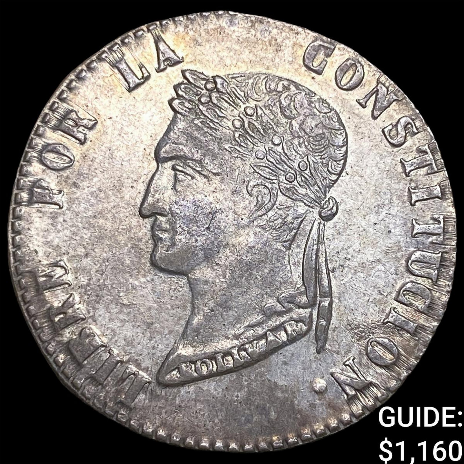 1854 PAZ-F Bolivia Silver 4 Soles KM-125
