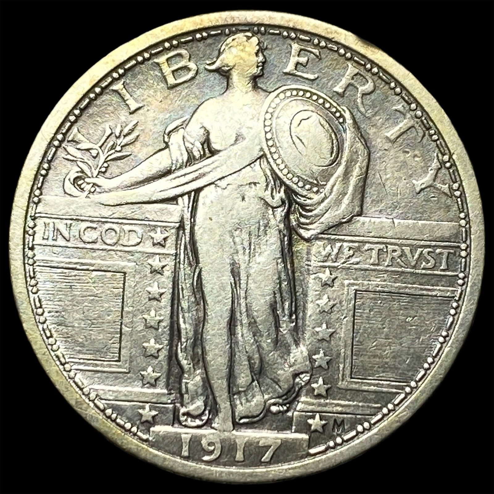 1917 Type 1 Standing Liberty Quarter NEARLY UNCIRCULATED