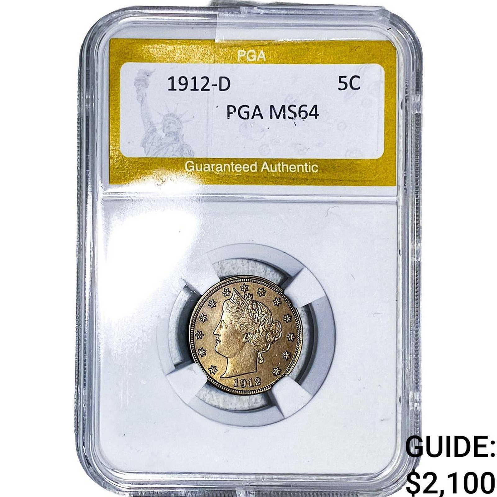 1912-D Liberty Victory Nickel PGA MS64
