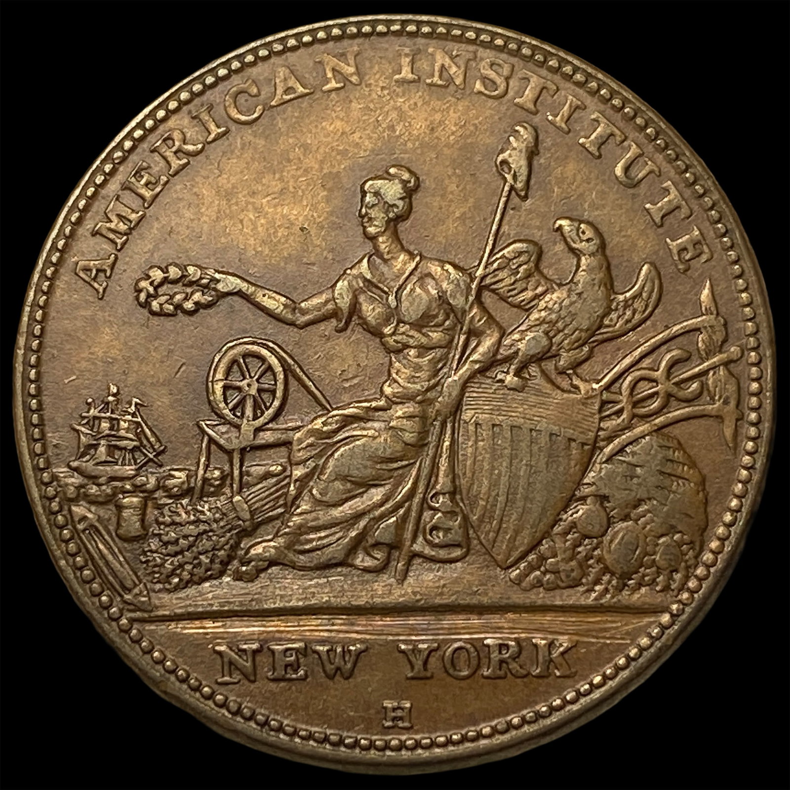 American Institute New York Medal 1836 CHOICE AU