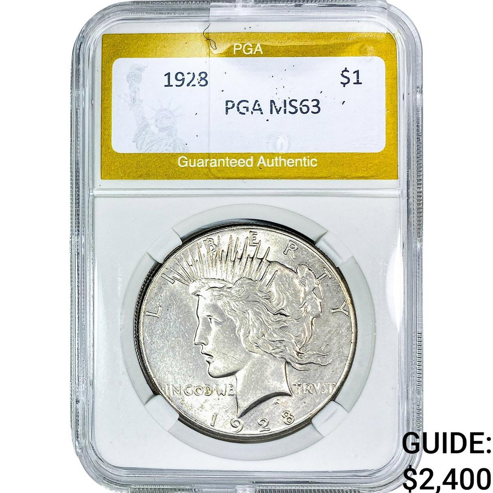 1928 Silver Peace Dollar PGA MS63