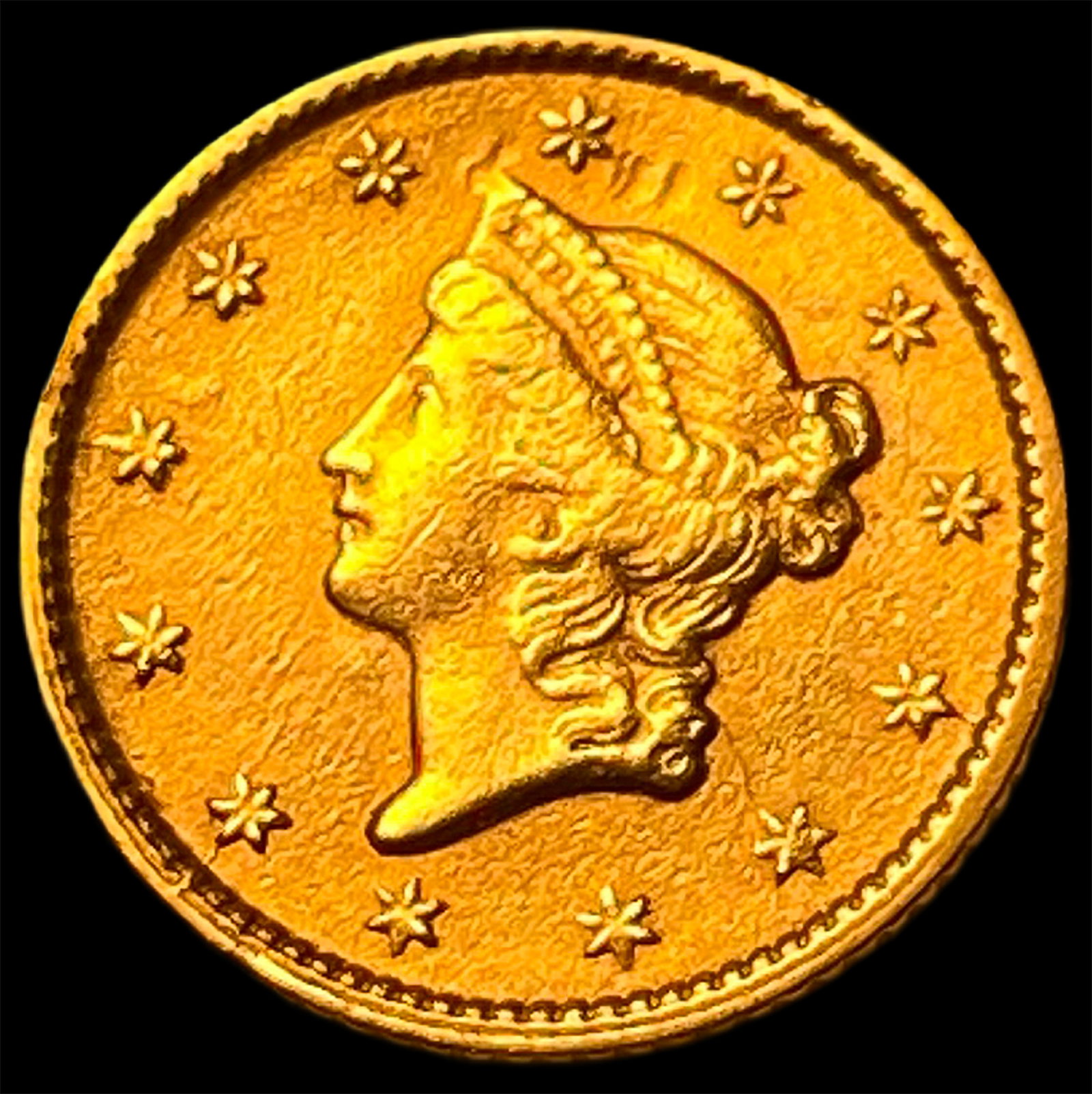 1853 Gold $1 Liberty Head CLOSELY UNCIRCULATED