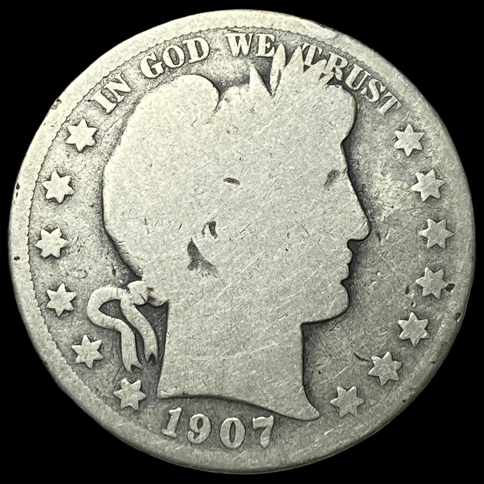1907-O Silver Barber Half Dollar NICELY CIRCULATED (1 of 2)