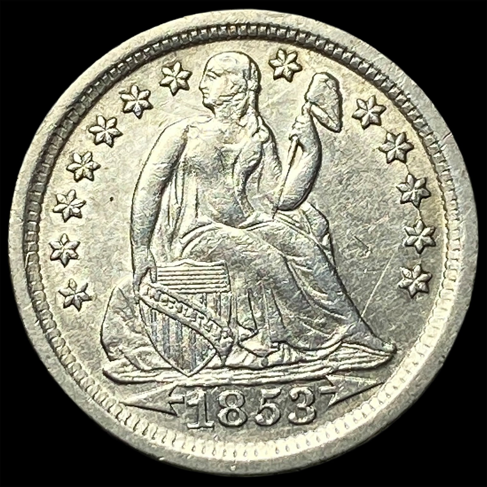 1853 Arrows Seated Liberty Dime UNCIRCULATED (1 of 2)