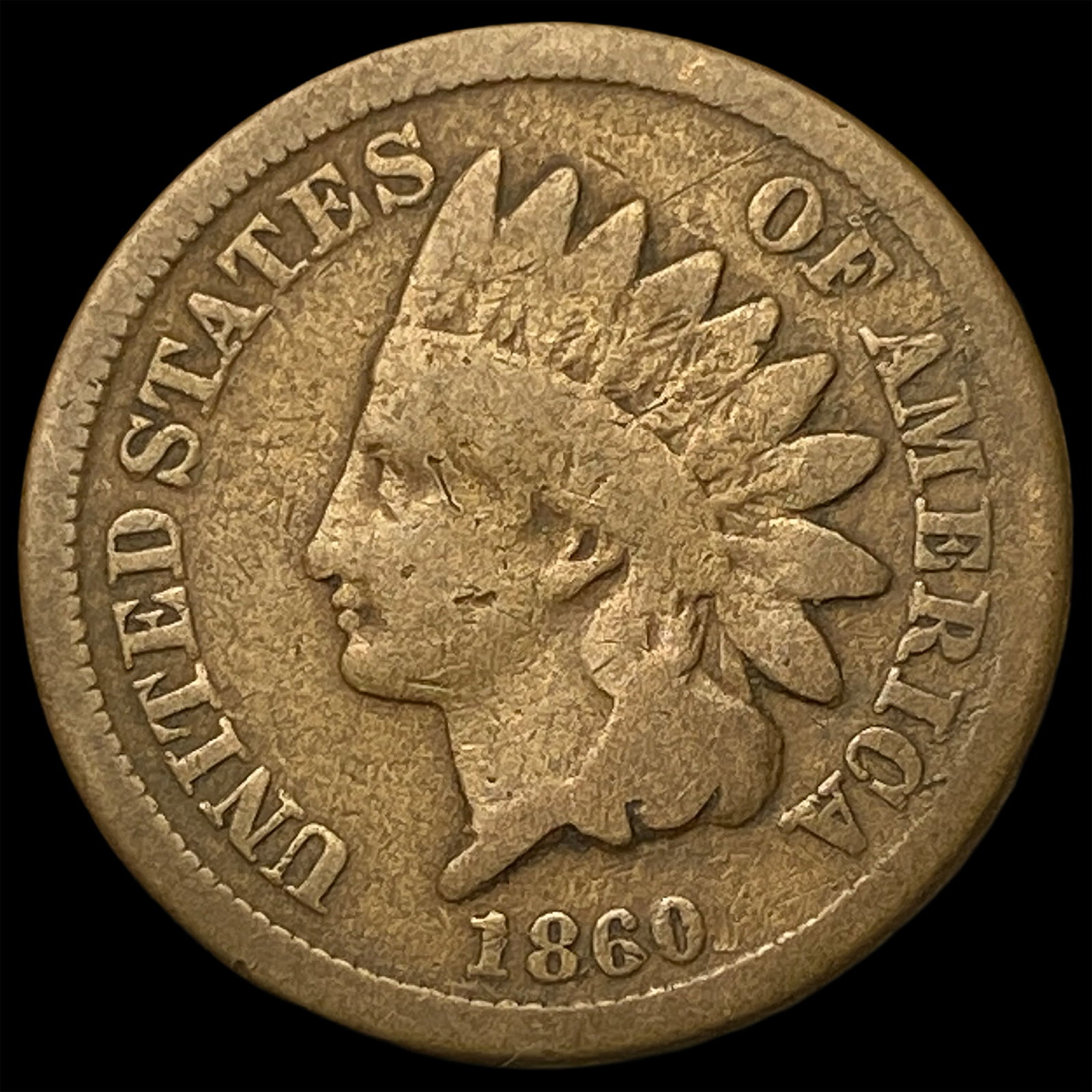1860 Indian Head Cent LIGHTLY CIRCULATED: 1860 Indian Head Cent LIGHTLY CIRCULATED