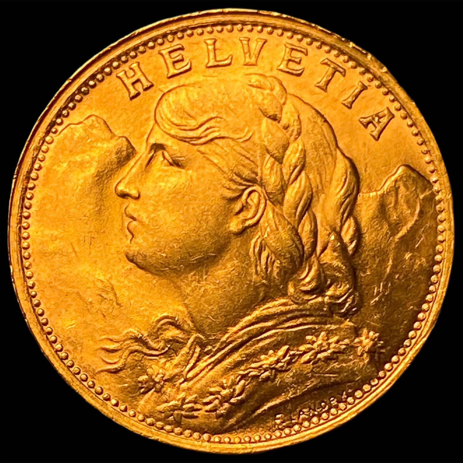 1935-B Gold 20 Francs Swiss Helvetia CHOICE BU (1 of 2)