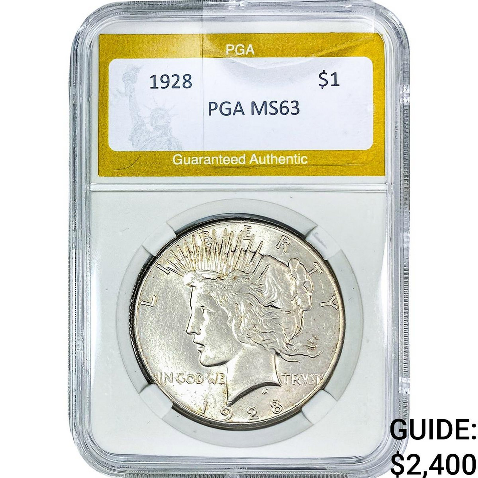 1928 Silver Peace Dollar PGA MS63
