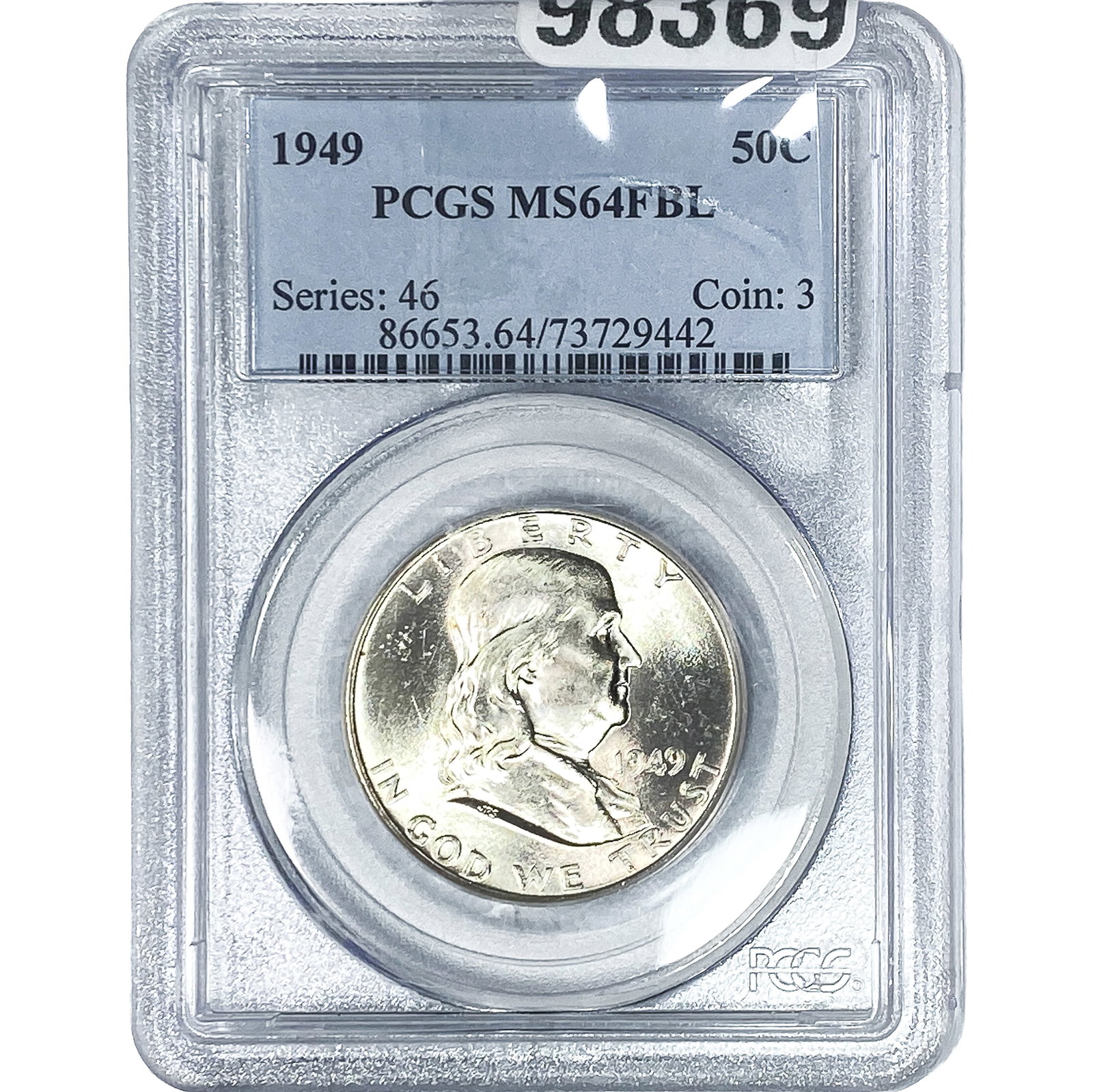 1949 Franklin Half Dollar PCGS MS64 FBL (1 of 2)