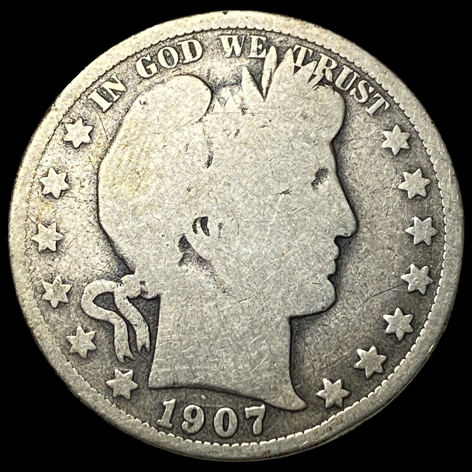 1907-D Silver Barber Half Dollar NICELY CIRCULATED (1 of 2)