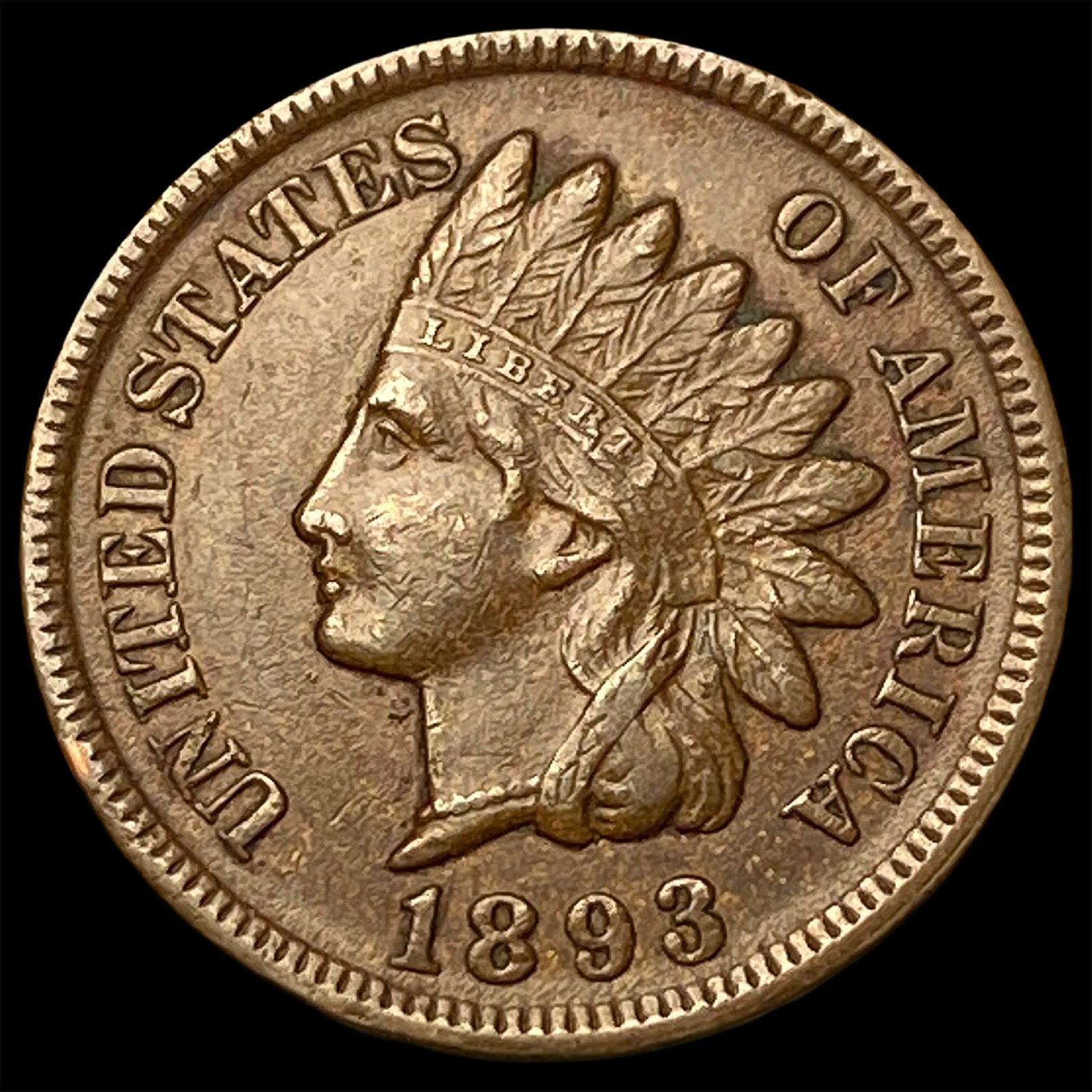 1893 RD Indian Head Cent CHOICE AU