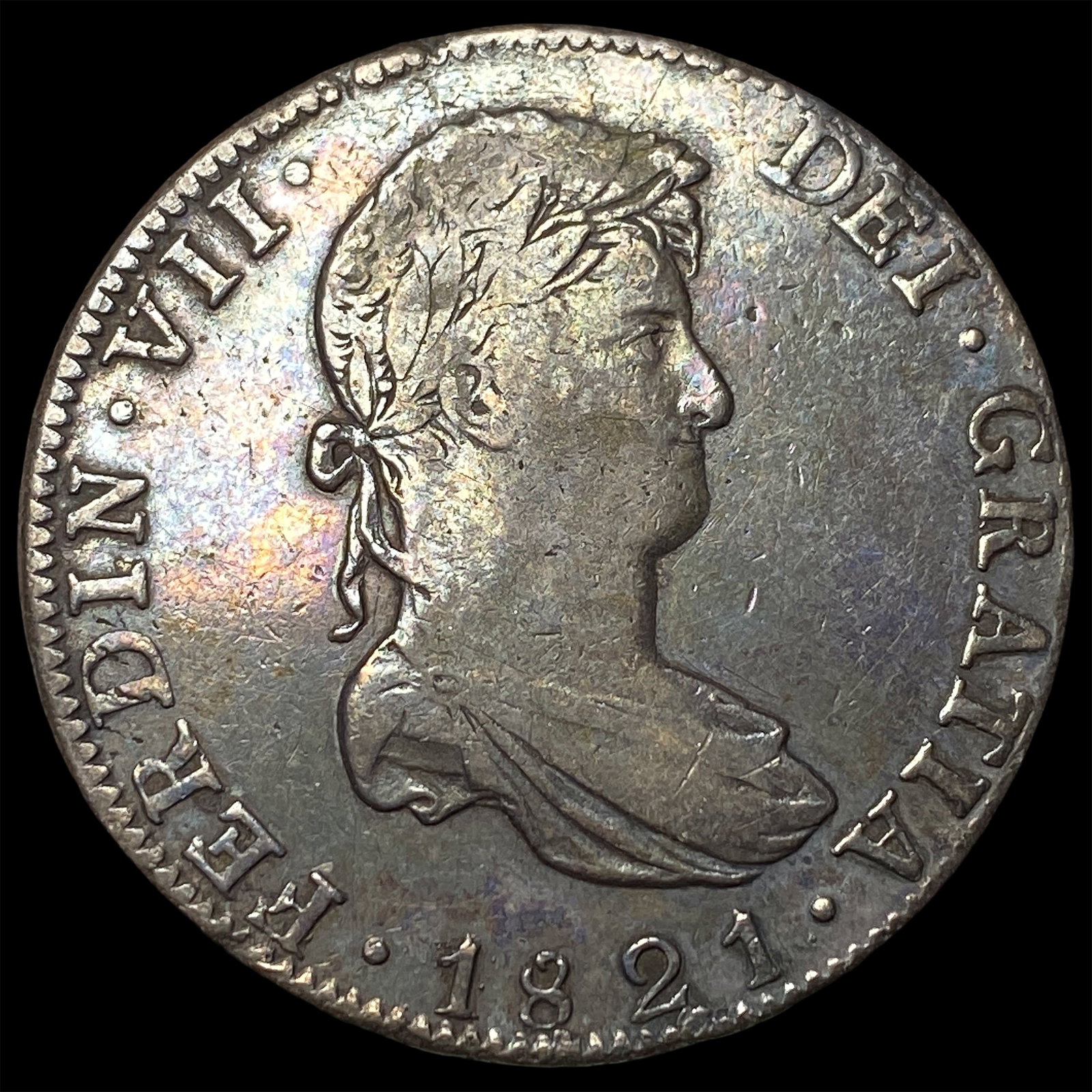 1821 Silver 3 Reales Spain Ferdinand VII NEARLY UNCIRCULATED (1 of 2)