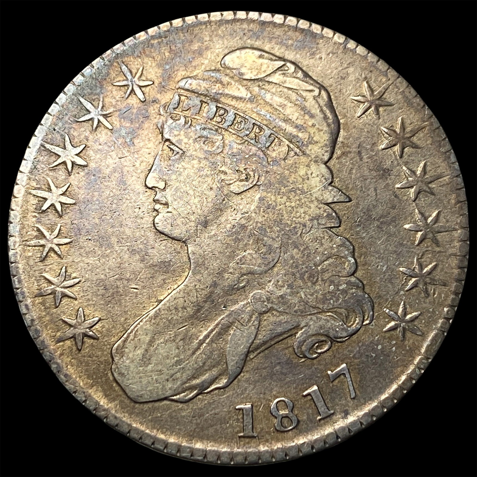 1817 Capped Bust Half Dollar LIGHTLY CIRCULATED: 1817 Capped Bust Half Dollar LIGHTLY CIRCULATED