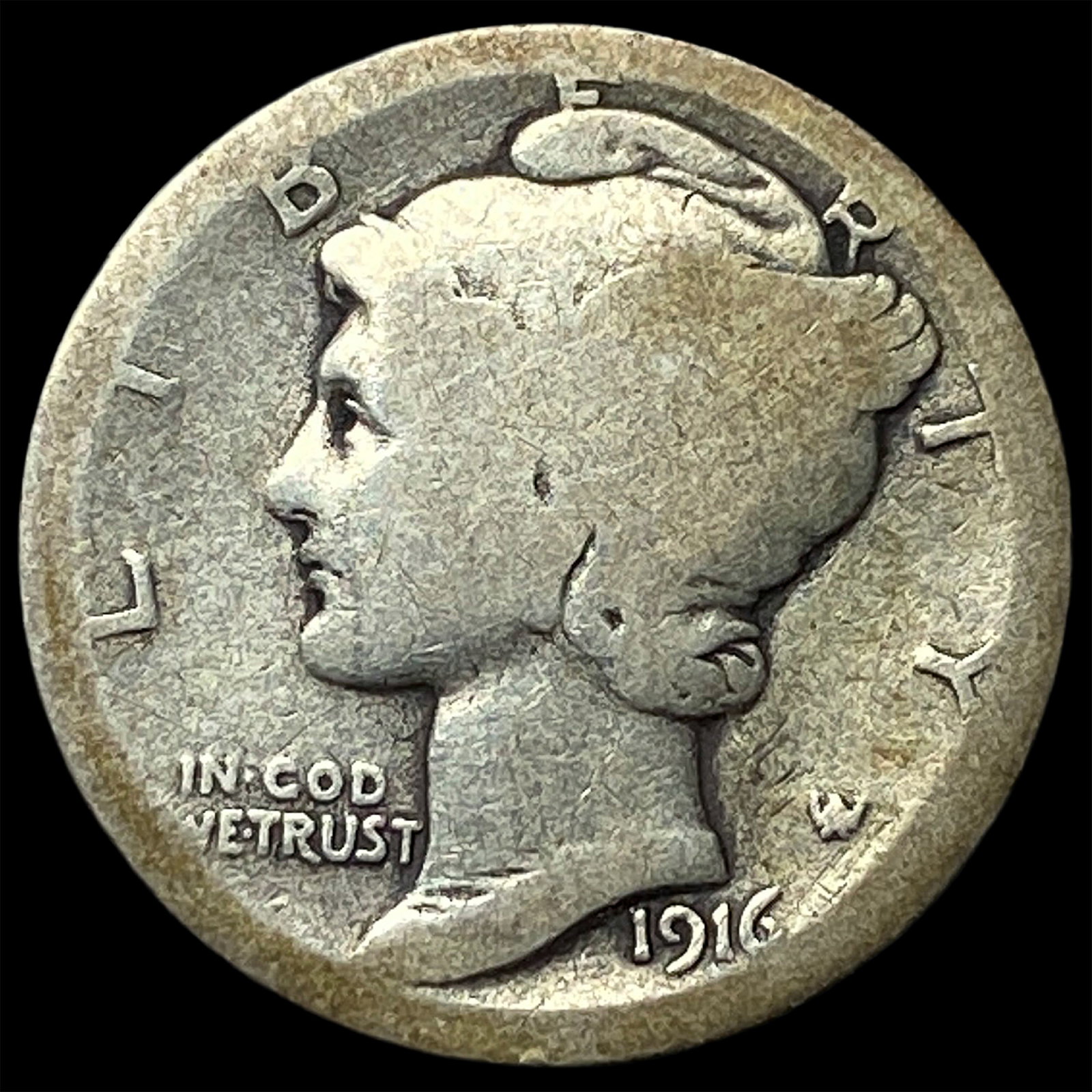 1916 Mercury Dime NICELY CIRCULATED: 1916 Mercury Dime NICELY CIRCULATED